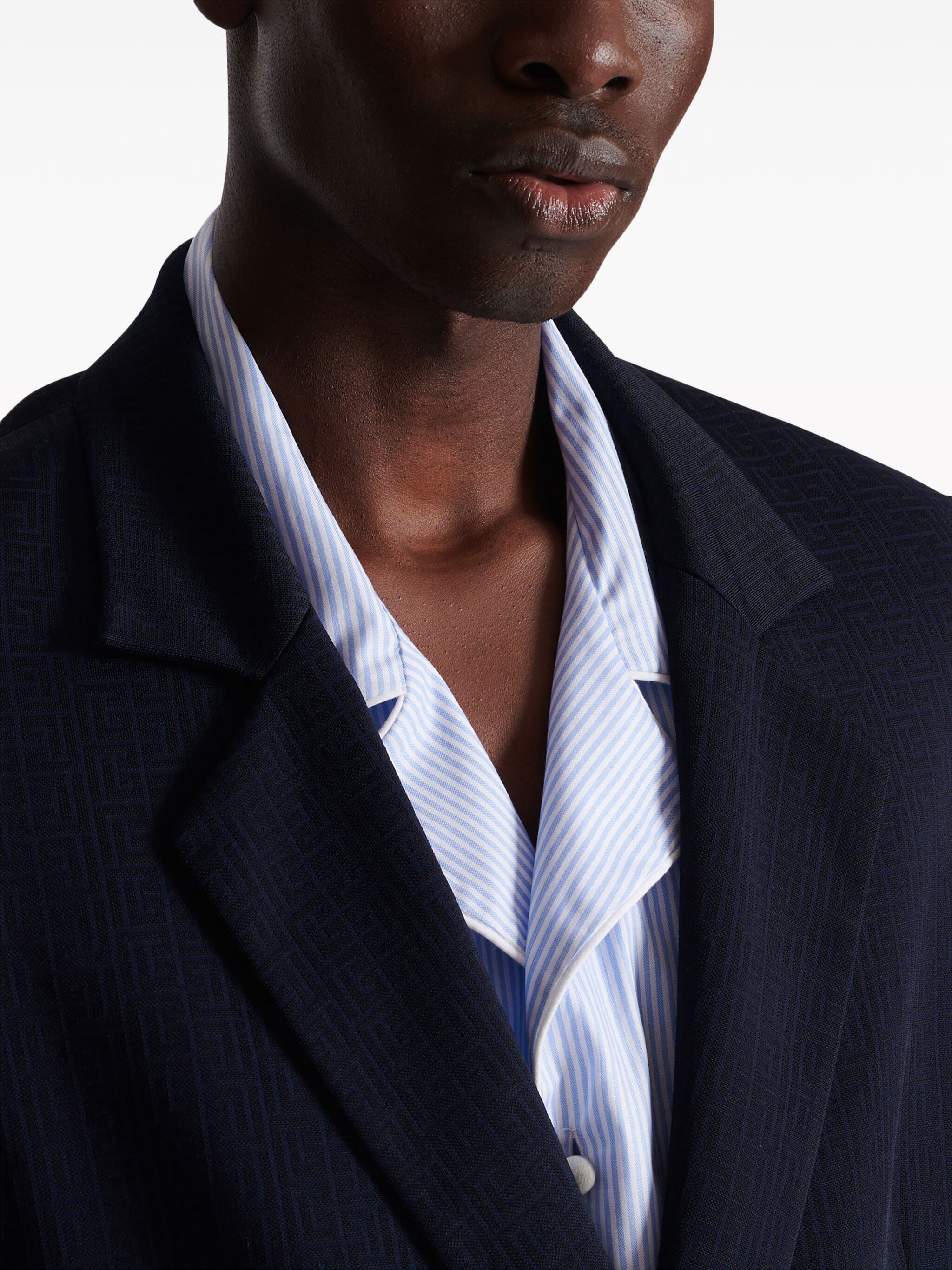Balmain o1s1wg110125 Double-breasted Blazer in Blue Size US S / EU 44-46 / 1 - 6 Thumbnail