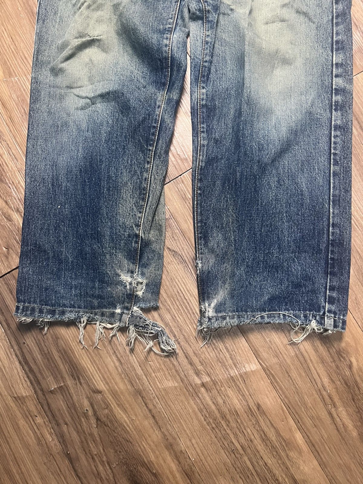 Japanese Brand Heart Denim P905 by Big John Corp Japan -Wide Leg Jeans (43) Size US 29 - 5 Thumbnail