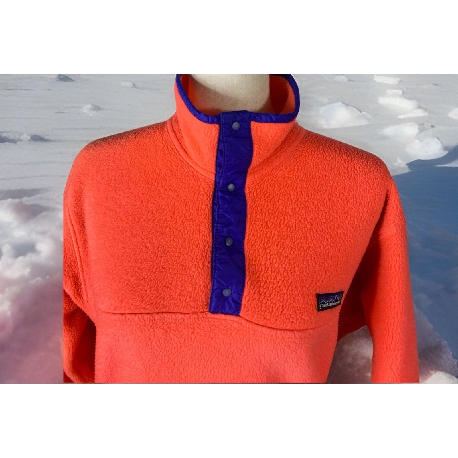 Patagonia Patagonia Micro D Snap T Pullover Tangerine Orange Small EUC Size S / US 4 / IT 40 - 2 Thumbnail