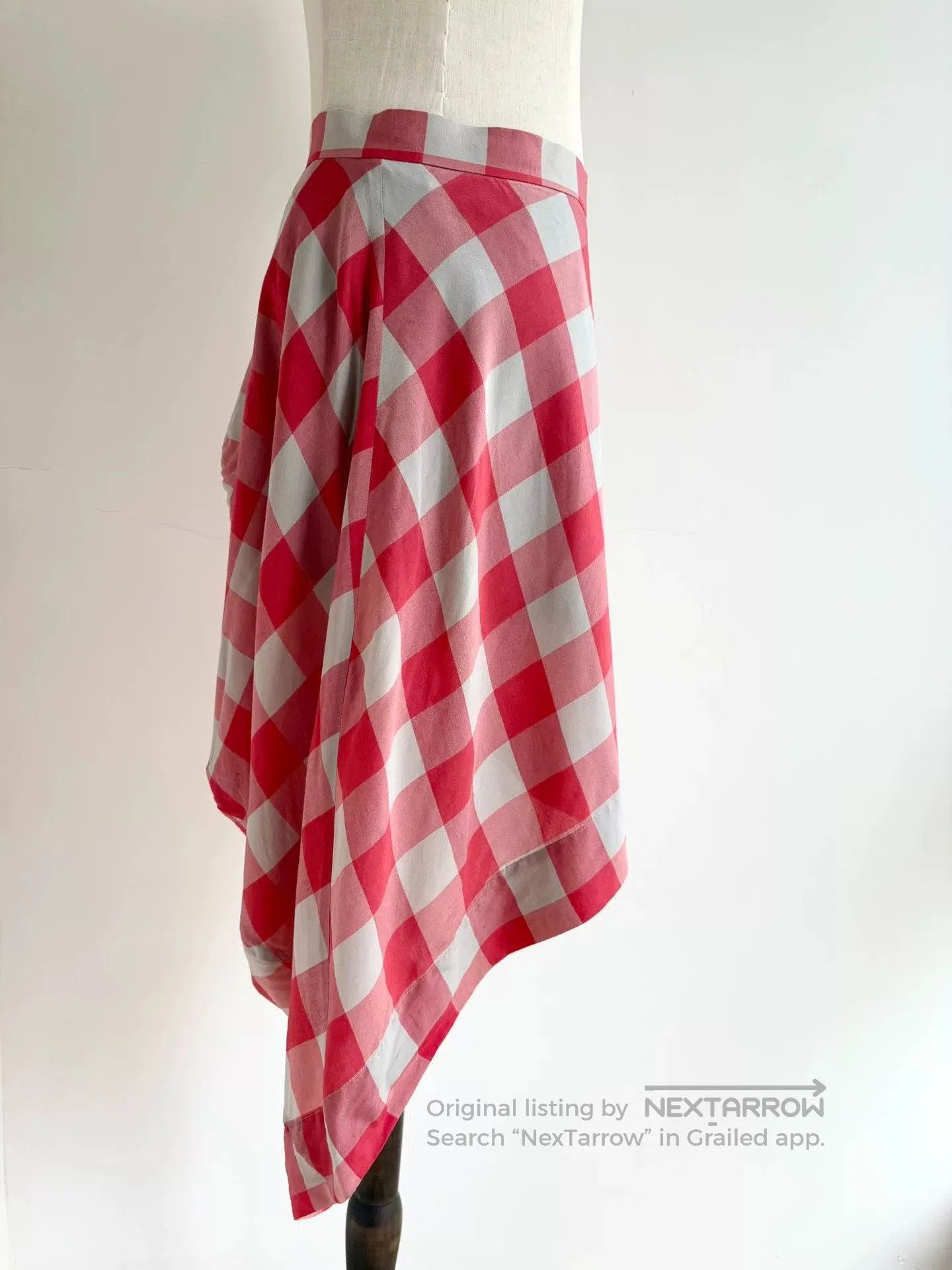 Vivienne Westwood Vivienne Westwood Vintage Red Gray Plaid Irregular Skirt. Size 39" - 7 Thumbnail