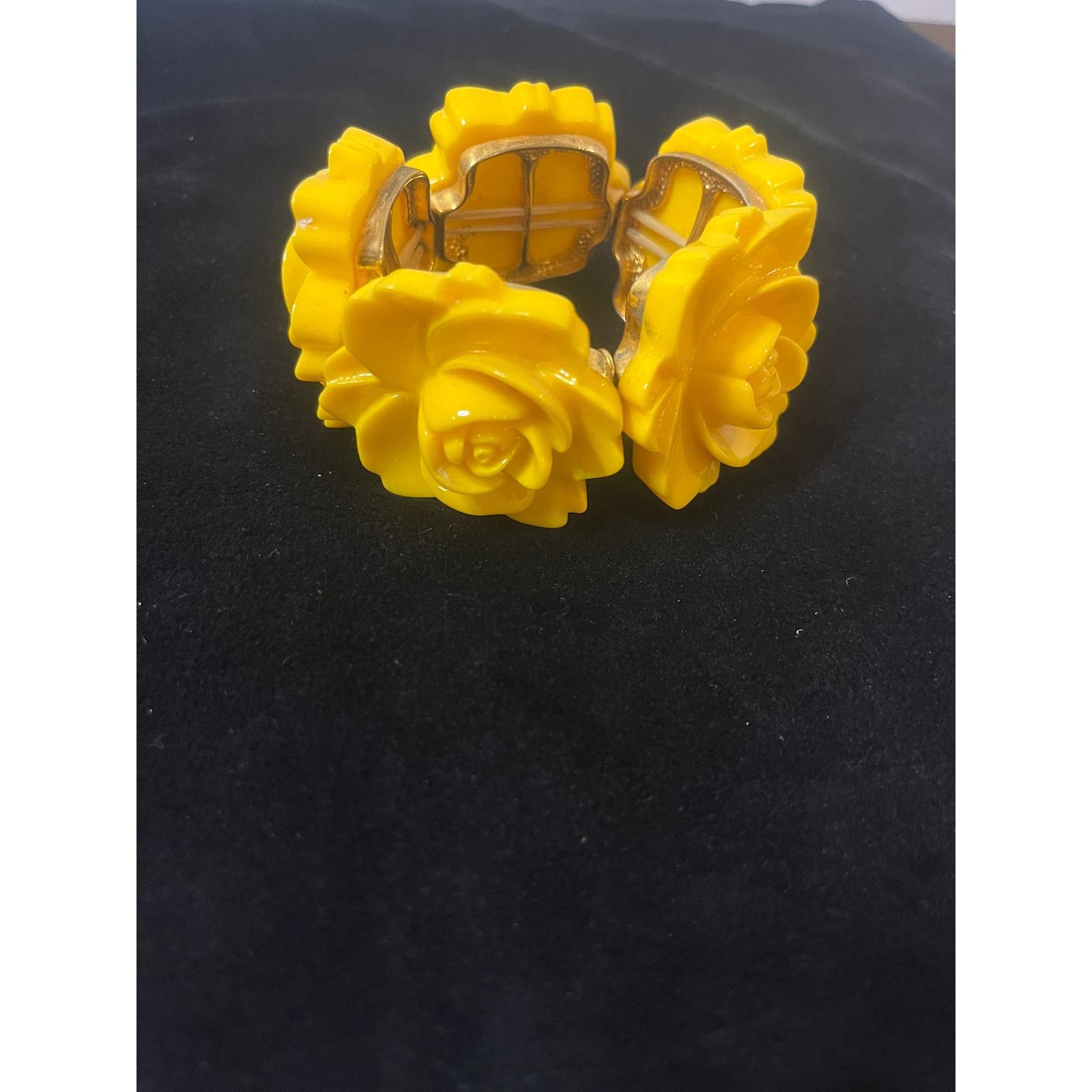 Fruition Vintage Tutti Fruiti Yellow Rose Stretch Bracelet Size ONE SIZE - 2 Thumbnail