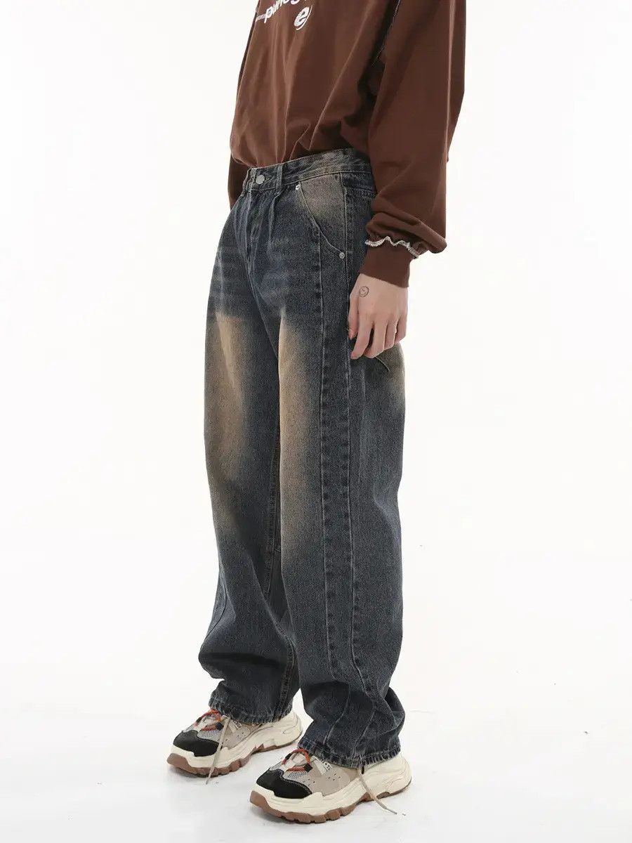 Japanese Brand Retro loose straight leg high street jeans Size US 32 / EU 48 - 5 Thumbnail