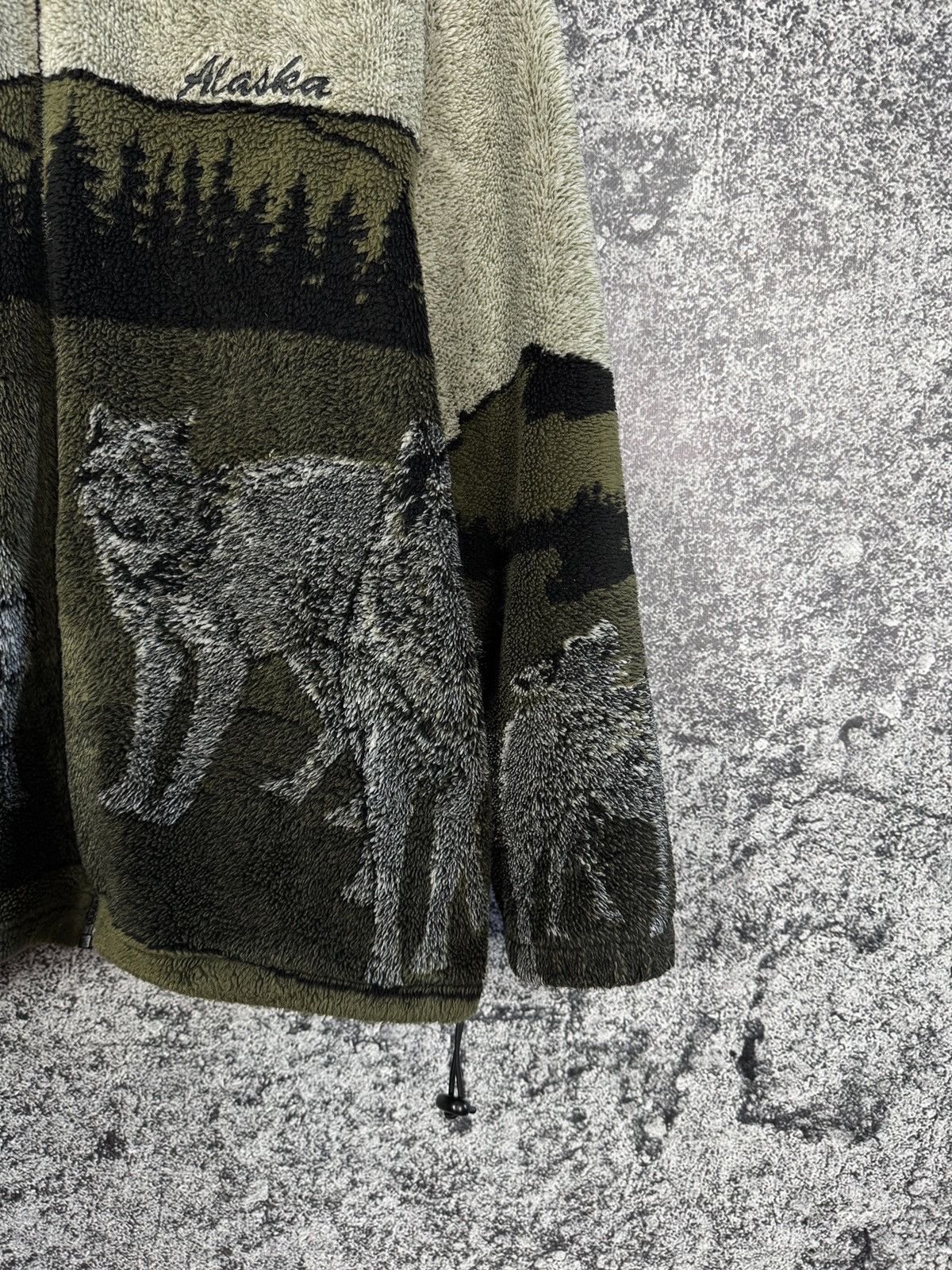 Vintage Ocean Fast Full Zip Fleece Hoodie Alaska Wolf Nature Sherpa Size US M / EU 48-50 / 2 - 5 Thumbnail