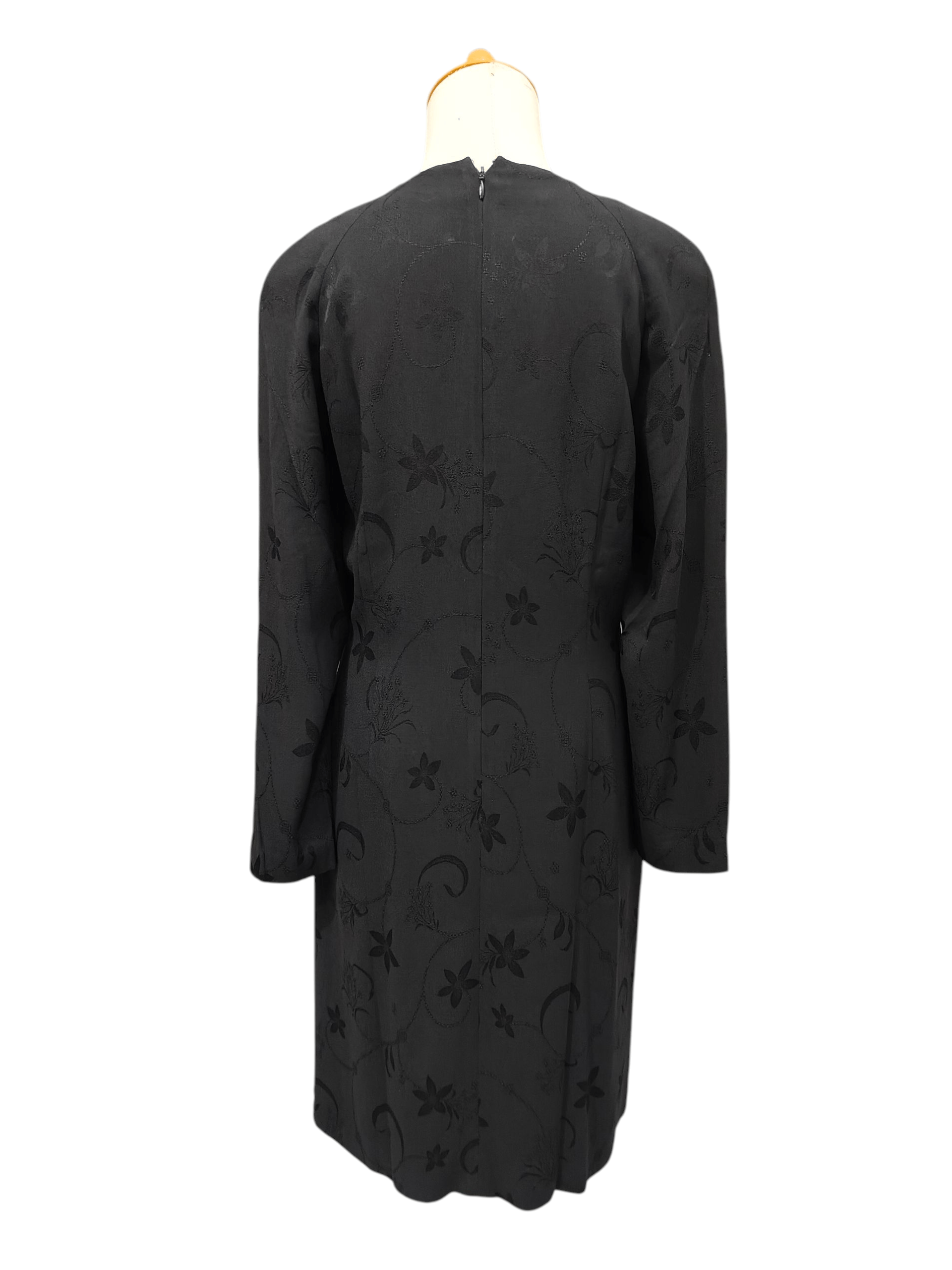 Givenchy 90s Givenchy Boutiques- Minimal Floral Jacquard Wrap Dress Size M / US 6-8 / IT 42-44 - 5 Thumbnail