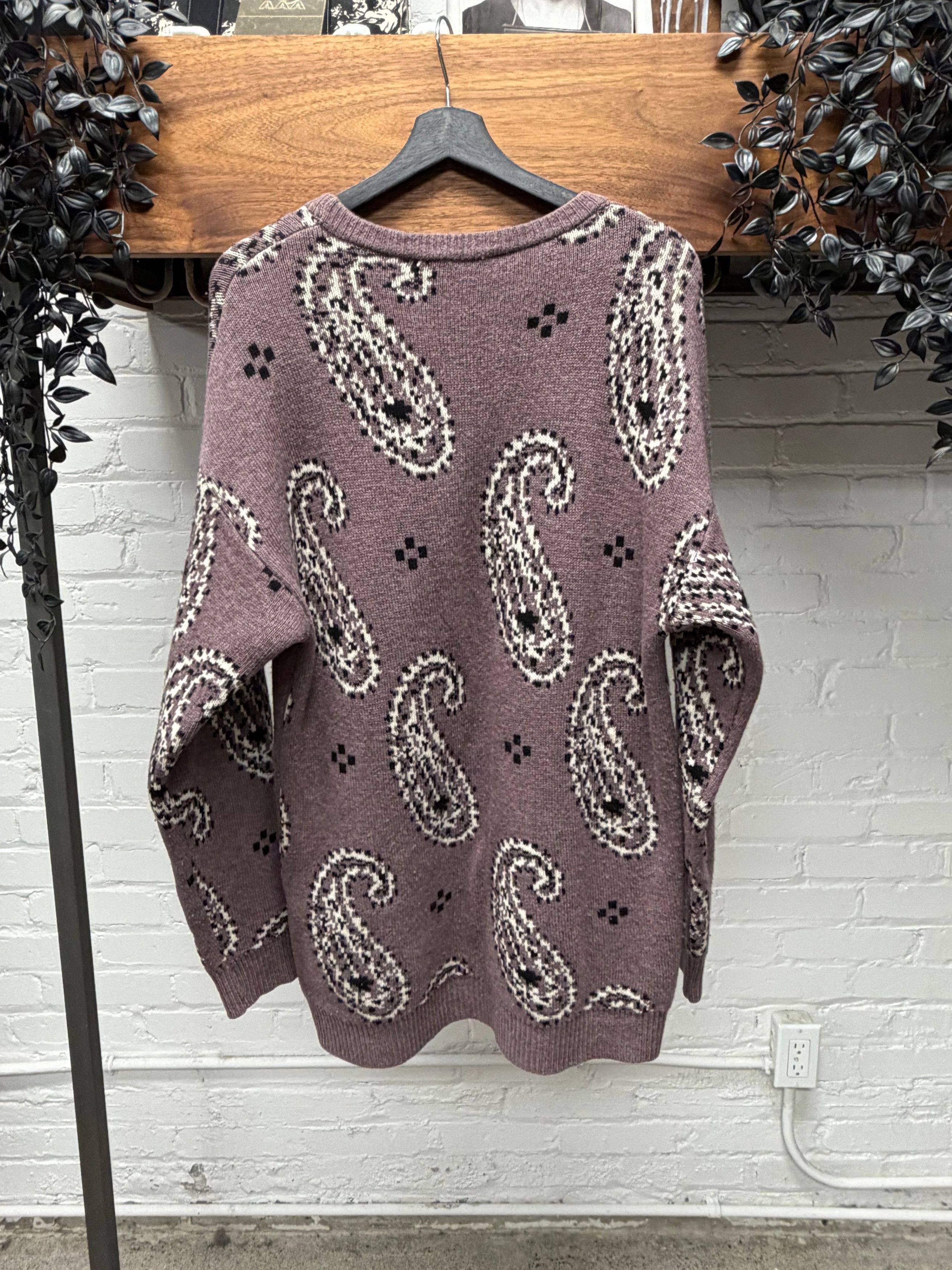 Raf Simons AW2004 Raf Simons ‘Waves’ Purple Paisley Knit Sweater Size US S / EU 44-46 / 1 - 4 Thumbnail