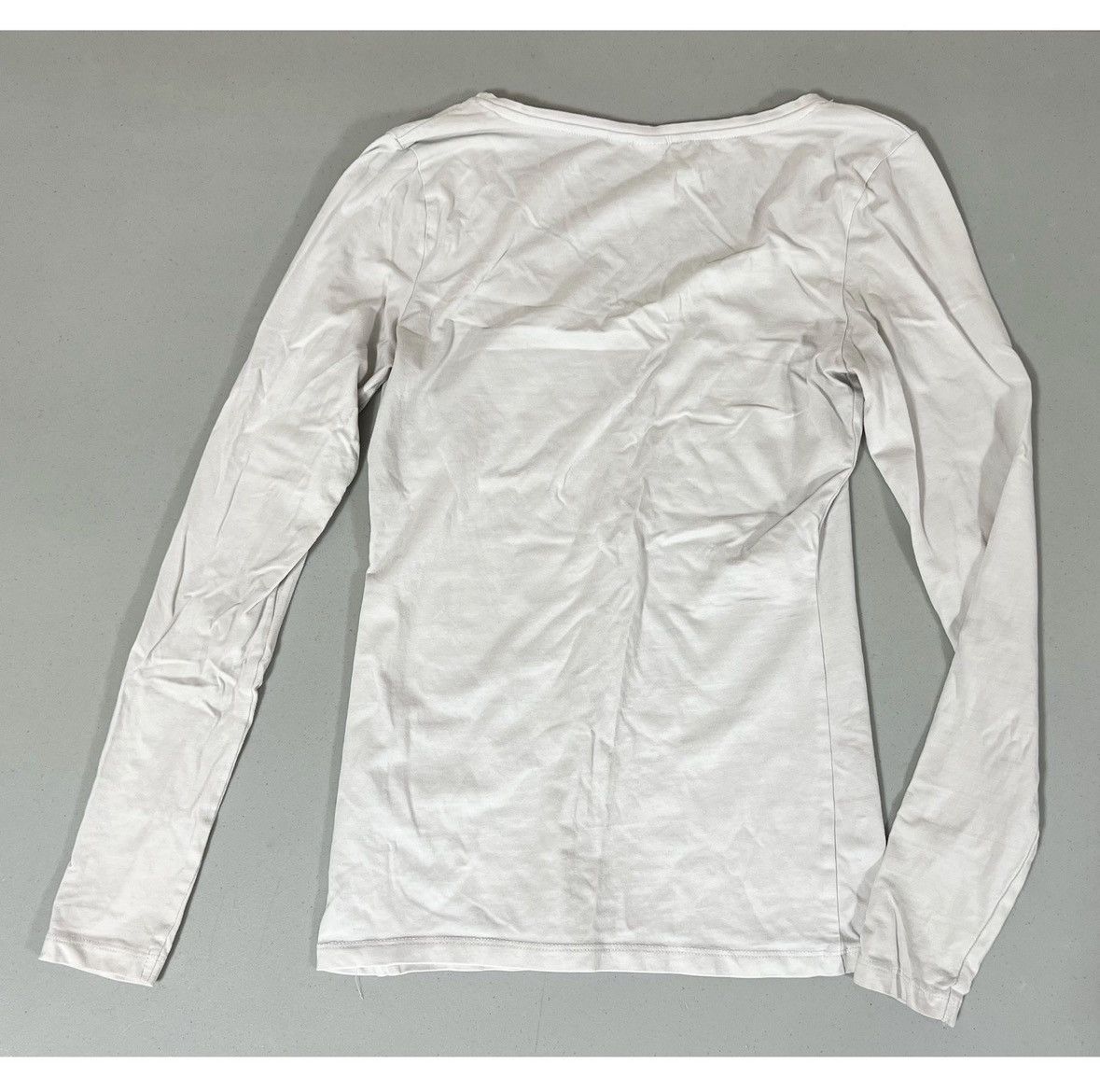 Vintage White Solid Long Sleeve Tee T-Shirt Top Blouse Size S 🤍 #top Size S / US 4 / IT 40 - 4 Thumbnail