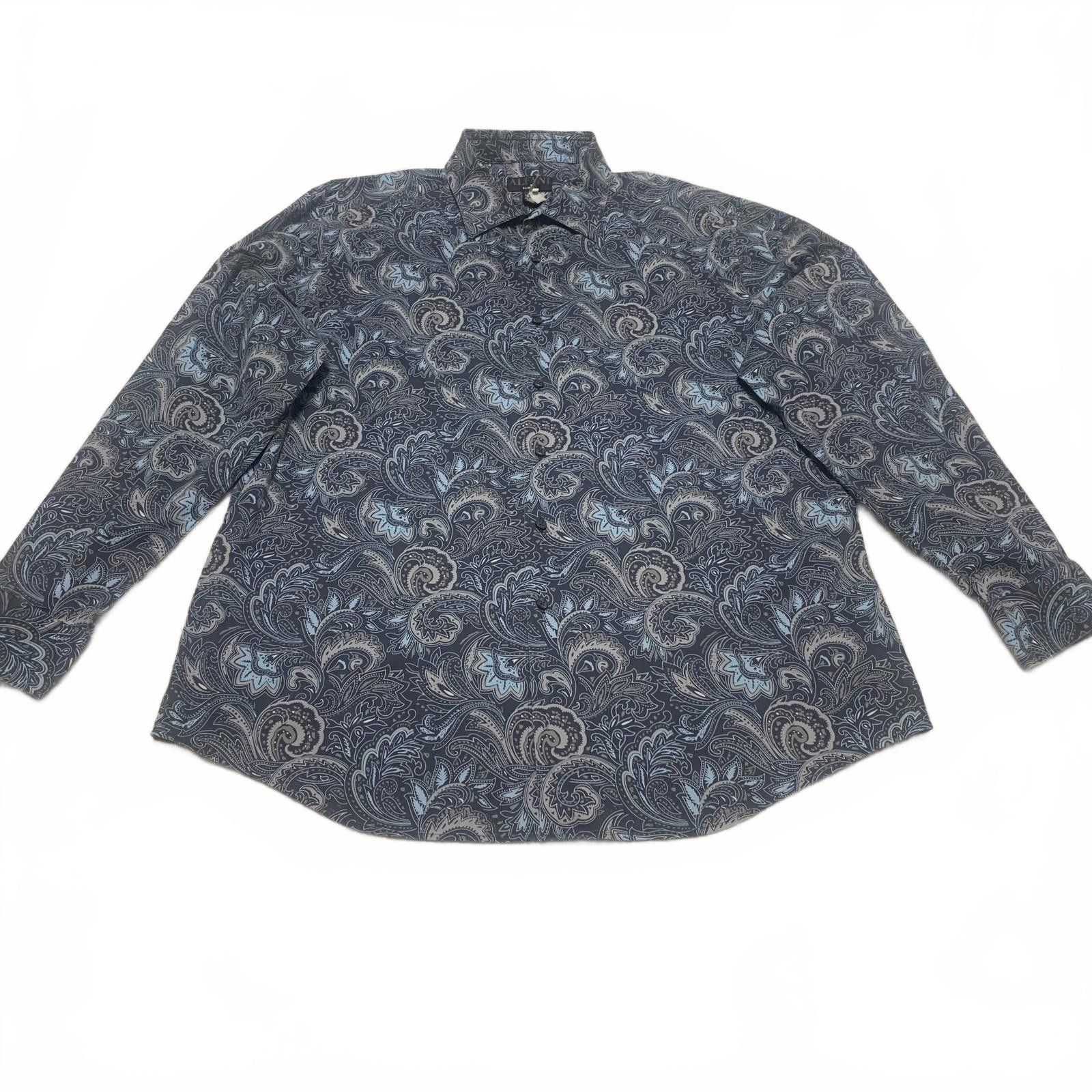 Alfani Alfani Men's XL Blue Paisley Print Long Sleeve Shirt Size US XL / EU 56 / 4 - 2 Thumbnail