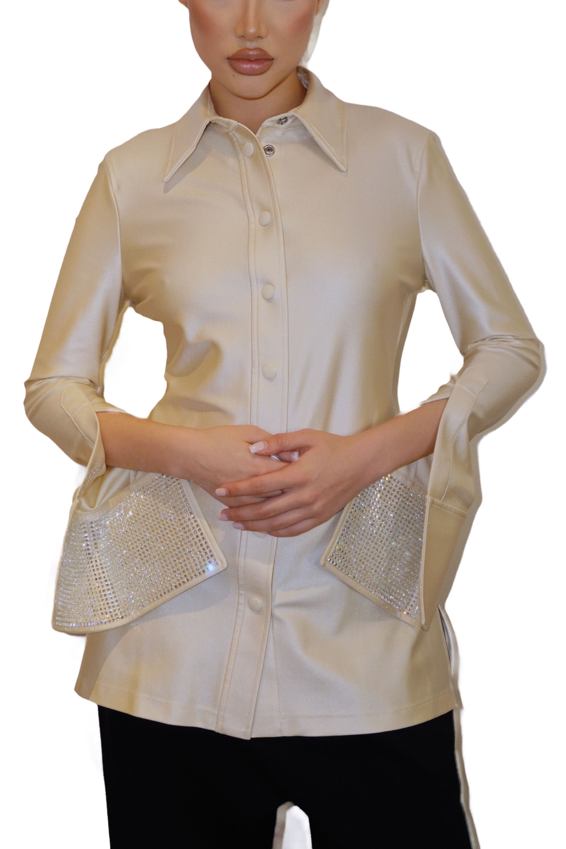 Alexander Wang Crystal-Embellished Shirt Alexander Wang Size M / US 6-8 / IT 42-44 - 1 Thumbnail