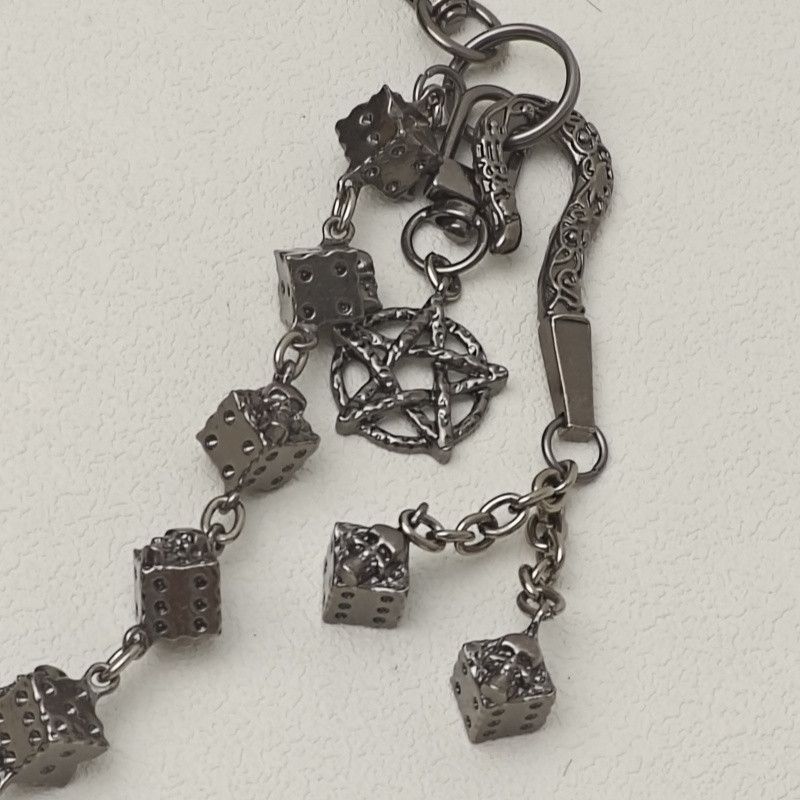 Vintage Solid Dice and Skulls Rock Wallet Chain Size ONE SIZE - 4 Thumbnail