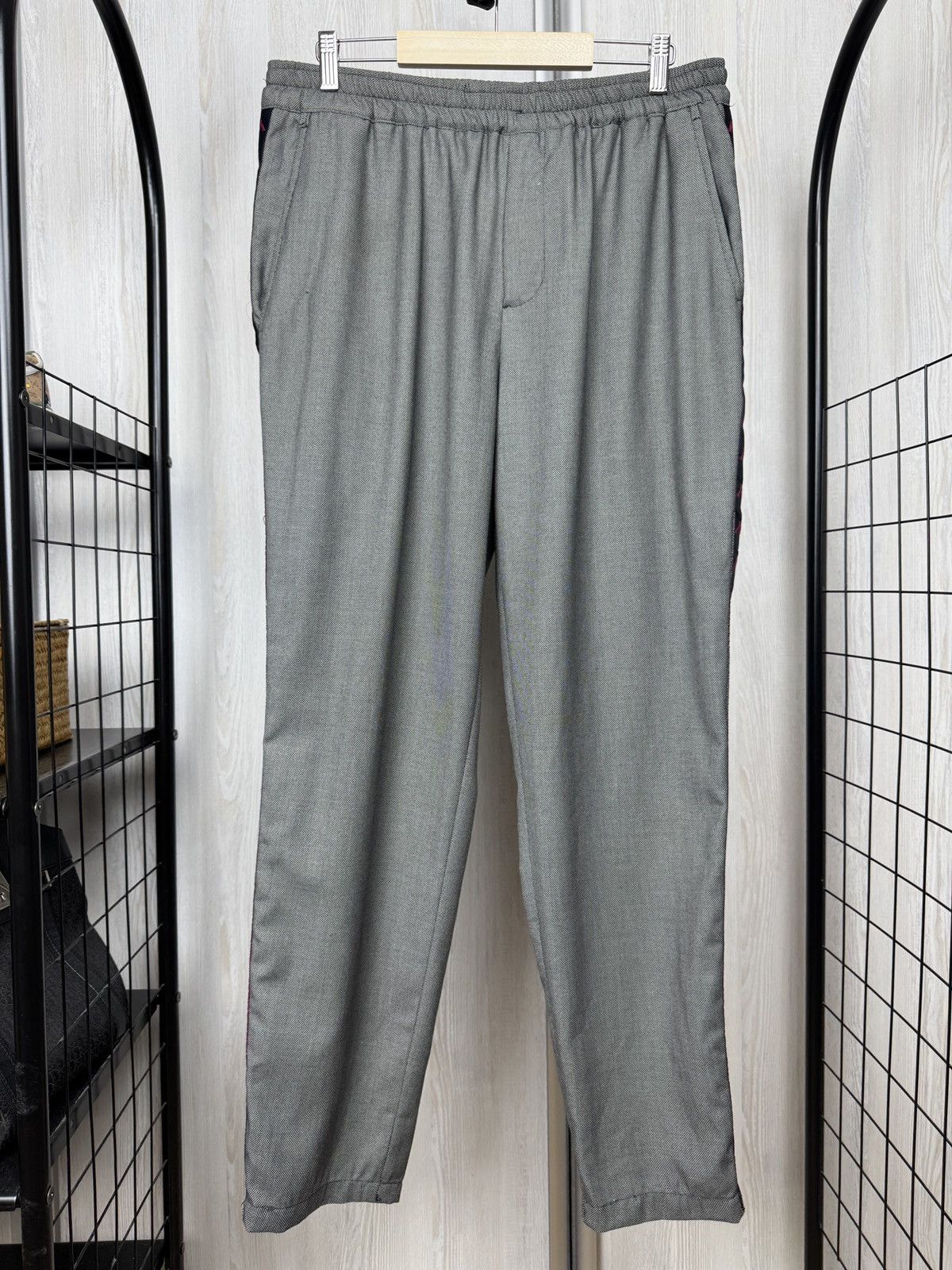 Kappa Kappa x Danilo Paura grey wool Italy striped track pants Size US 34 / EU 50 - 3 Thumbnail