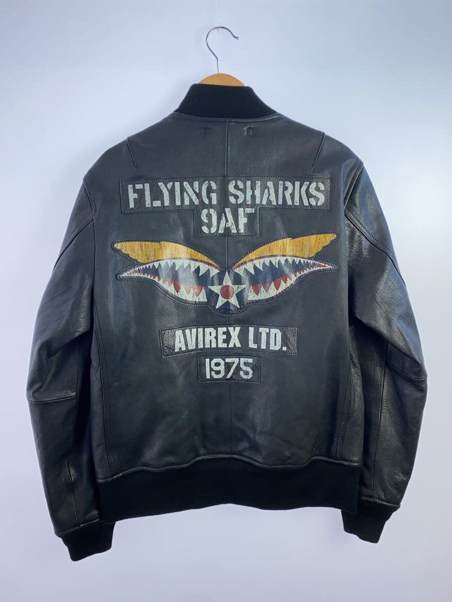 AVIREX / LEATHER MA-1/FLYING SHARKS/L/山羊革/BLK/6171087// Avirex Avirex Leather Ma-1 Flying Sharks Goat Leather Black | Grailed