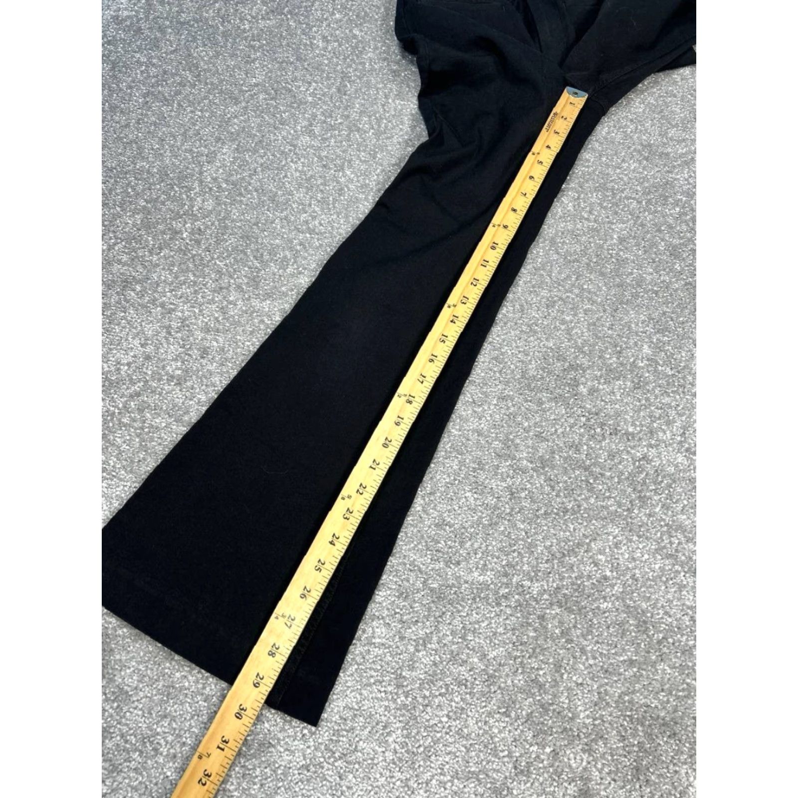 Anthropologie Maeve Anthropologie Flare Pants Womens 6 Black Cotton Stretch Athleisure Wide Leg Casual Pockets Zipper Button Regular Inseam 29.5 in Modern Size 28" / US 6 / IT 42 - 4 Thumbnail