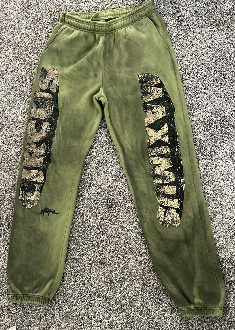 image of Travis Scott Utopia Circus Maximus Sweatpants (Size Medium) in Green, Men's (Size 30)