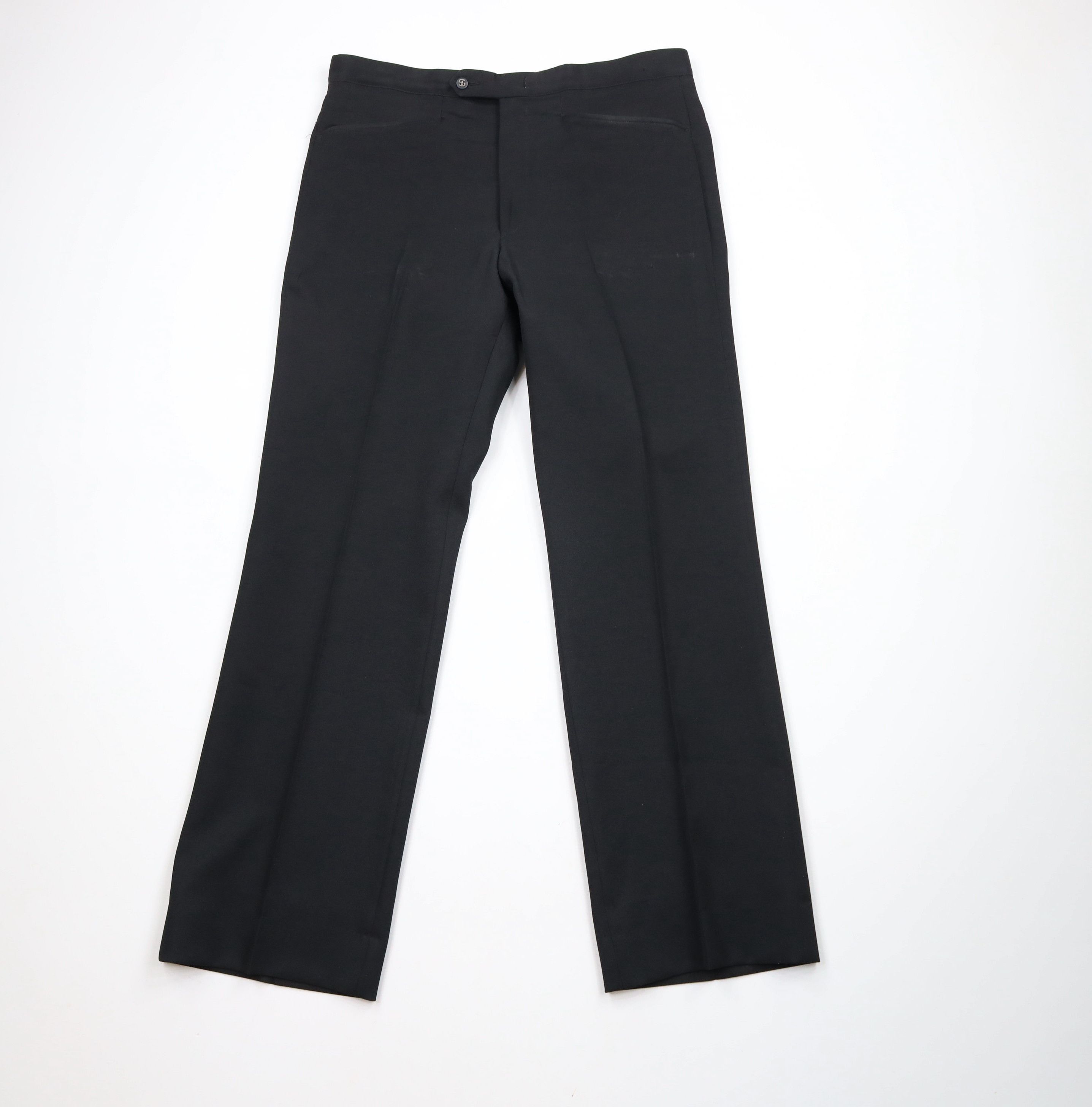 Vintage Vintage 70s Streetwear Flared Wide Leg Chino Pants Black USA Size US 34 / EU 50 - 1 Thumbnail