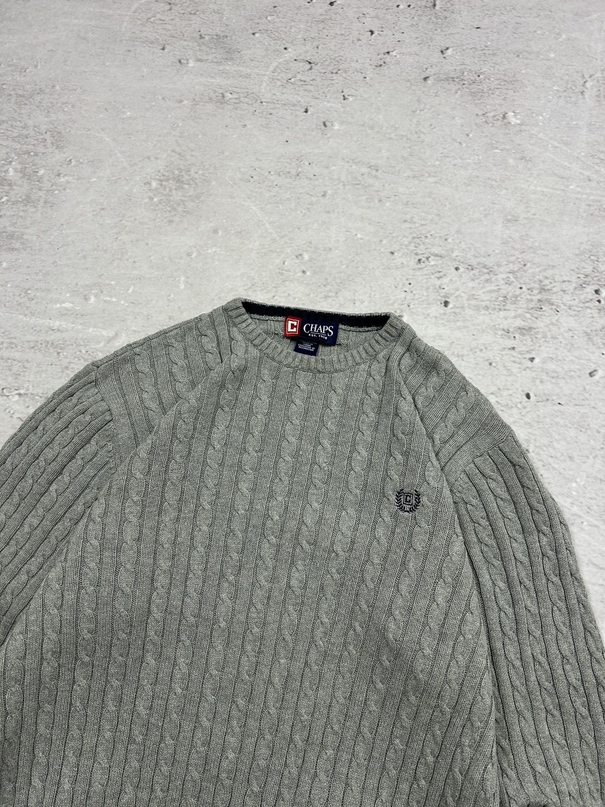 Chaps Ralph Lauren 💥Vintage Ralph Lauren Chaps Knitted Grey Sweater 00s Og💥 Size US S / EU 44-46 / 1 - 5 Thumbnail