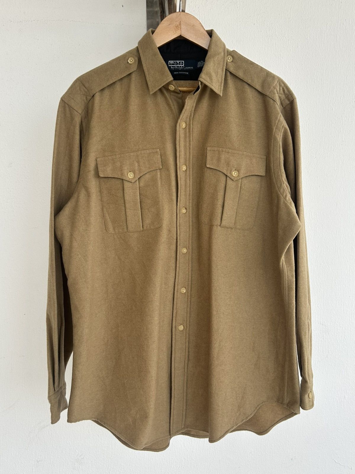 Polo Ralph Lauren Cashmere Beige Button Up