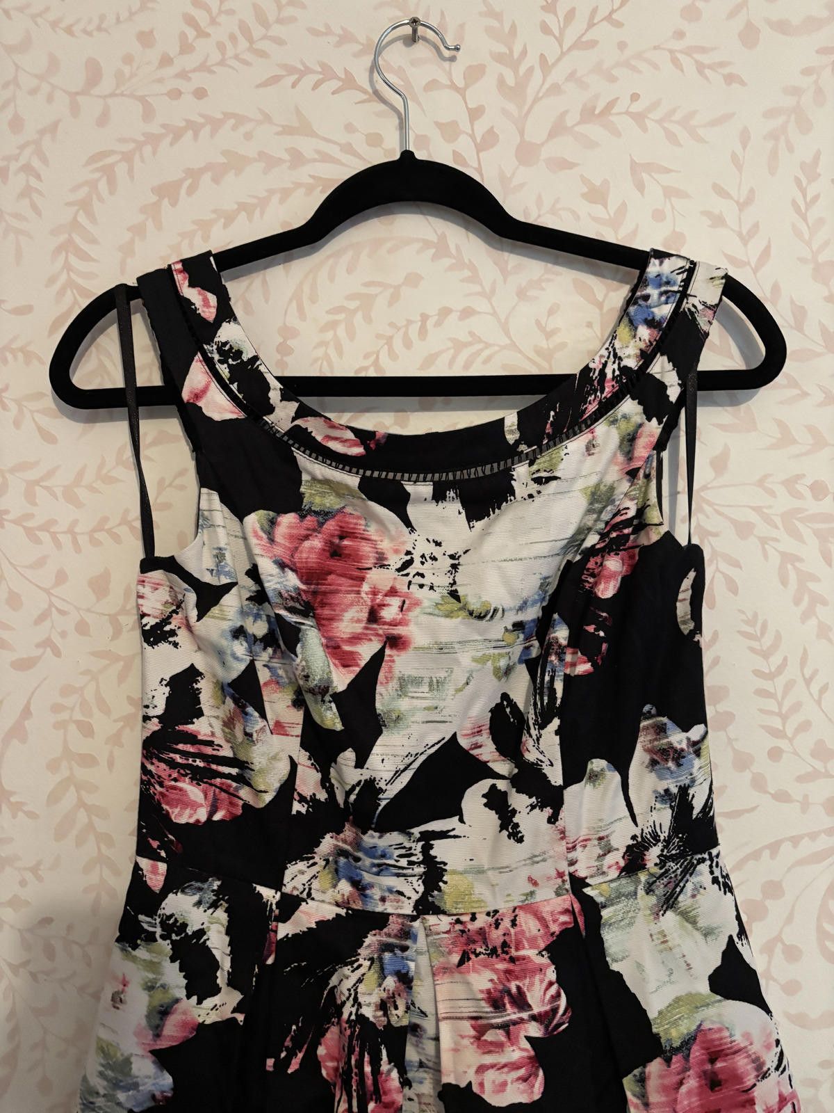 Designer NEW White House Black Market Sleeveless Faille Floral Dress Size S / US 4 / IT 40 - 4 Thumbnail