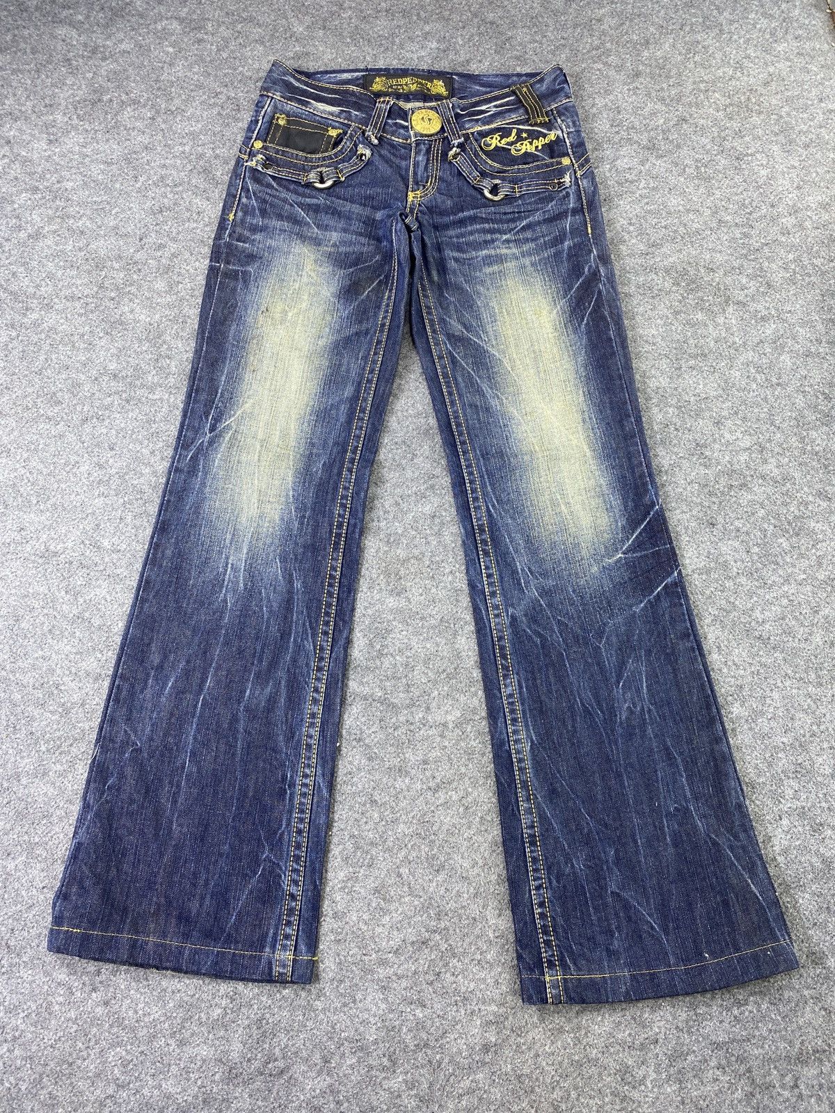 Japanese Brand Red Pepper Blue Wash Bootcut Jeans - J1053 Size 29" - 2 Thumbnail