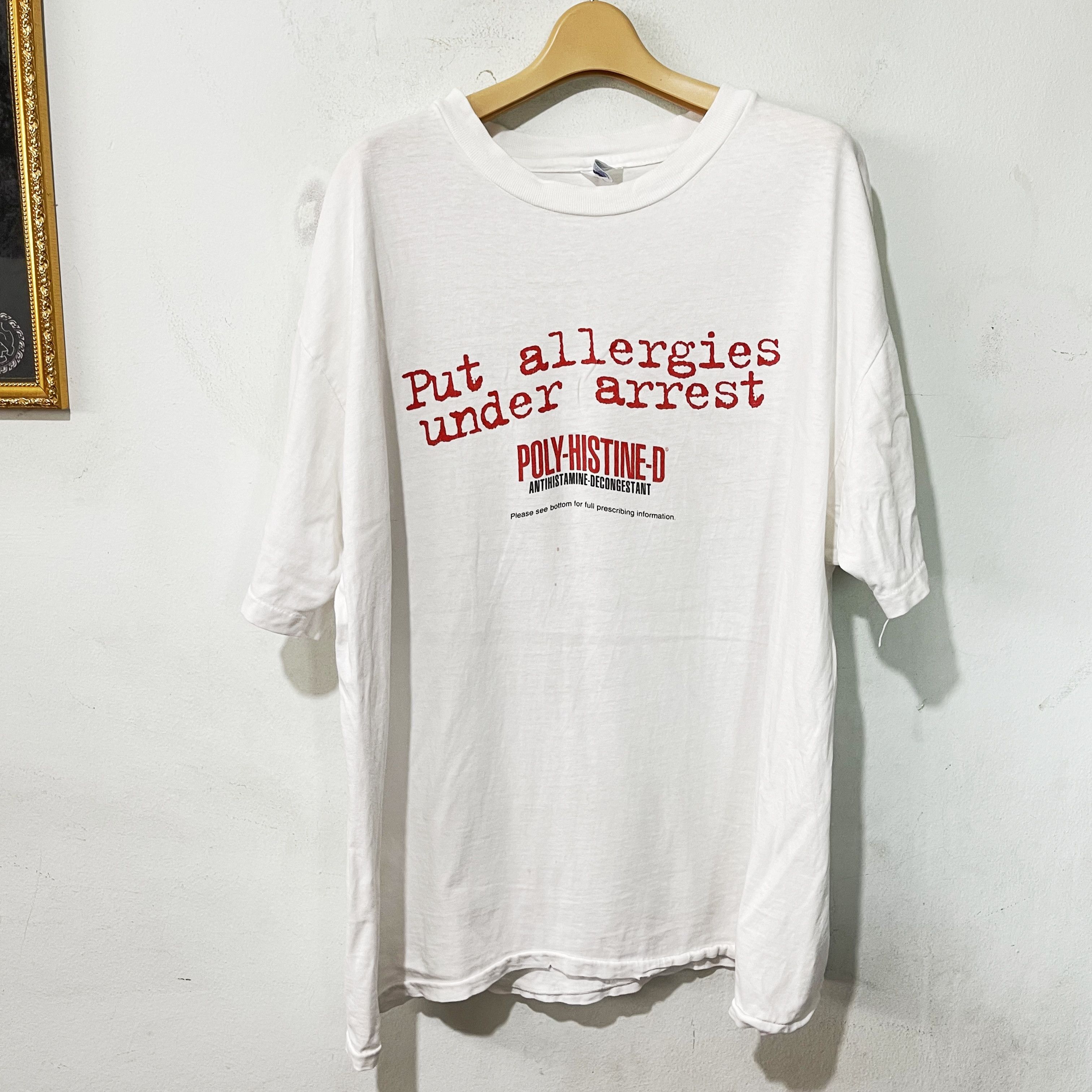 Vintage Vintage 90s Poly Histine D Antihistamine Cartoon T-Shirt Size US XL / EU 56 / 4 - 3 Thumbnail