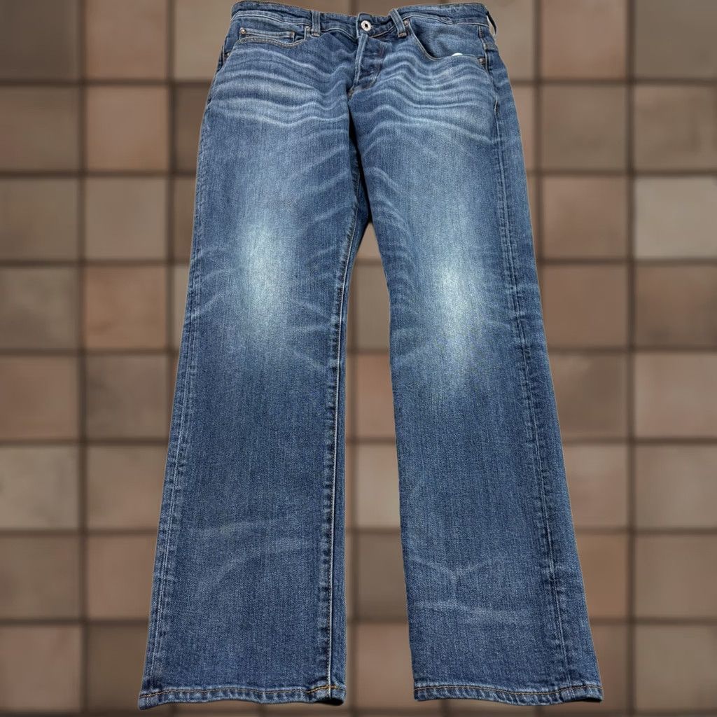 G-Star G-Star Raw Jeans Mens 32x32 Blue 3301 Tapered Button Fly Denim Regular Inseam 31 in Stars Theme Men Size US 32 / EU 48 - 1 Thumbnail