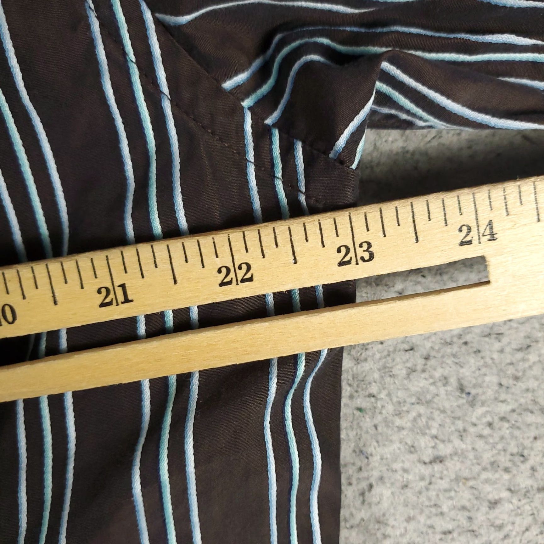 Faconnable Façonnable Shirt Mens L Brown Blue Striped Button-Up Long Sleeve Casual Business Size US L / EU 52-54 / 3 - 6 Thumbnail