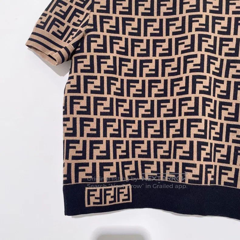 Fendi Fendi Double F Full Print Knit Short Sleeve Size XS / US 0-2 / IT 36-38 - 4 Thumbnail