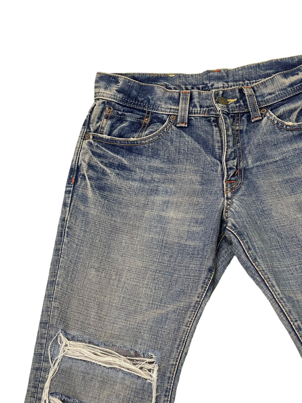Japanese Brand Flare Jeans GL Heart Faded Distress Boot Cut 7🟦8 Size US 31 - 8 Thumbnail