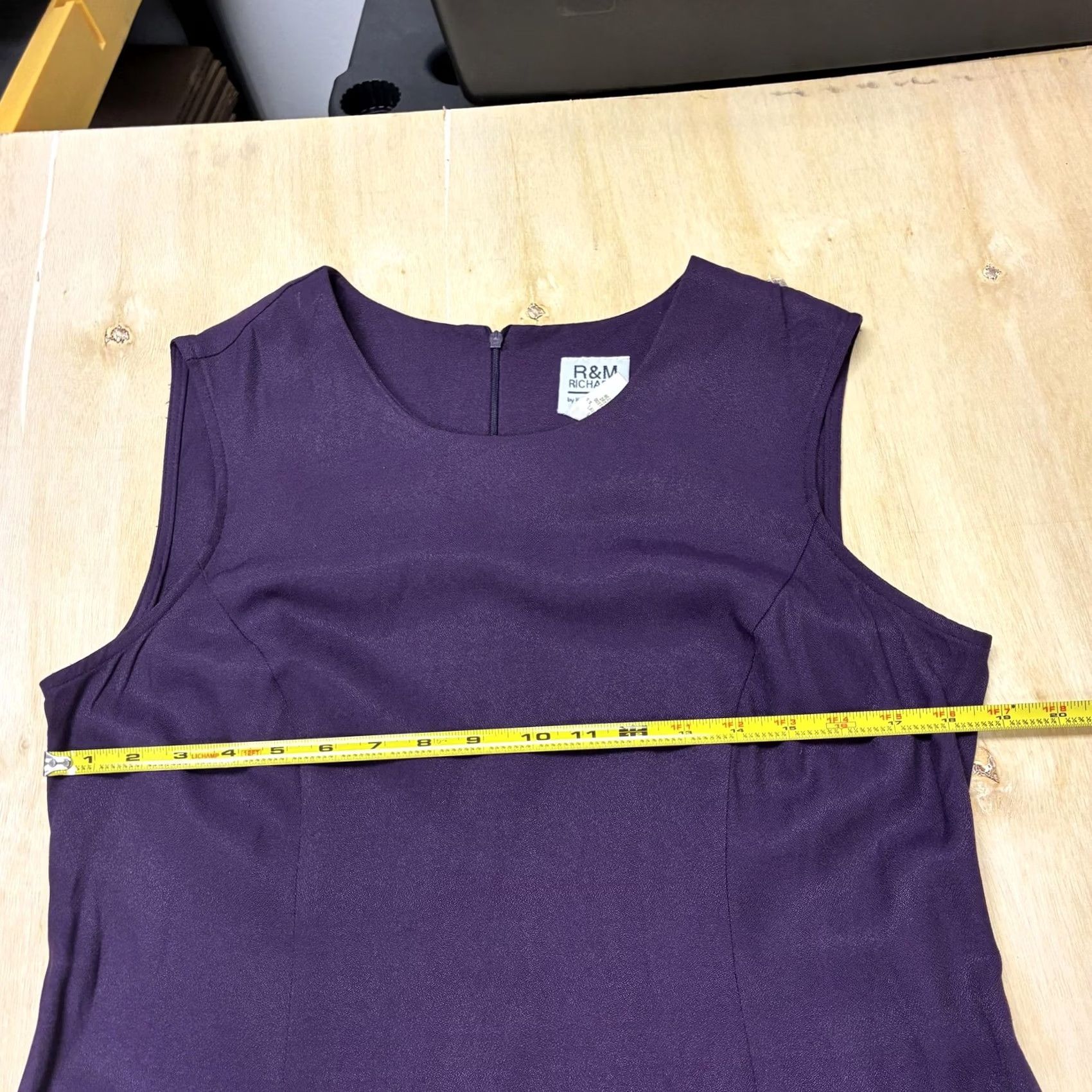 Vintage VINTAGE R&M Richards Dress Womens 12 Purple Sleeveless Scoop Neck Sheath Knee Size XL / US 12-14 / IT 48-50 - 4 Thumbnail