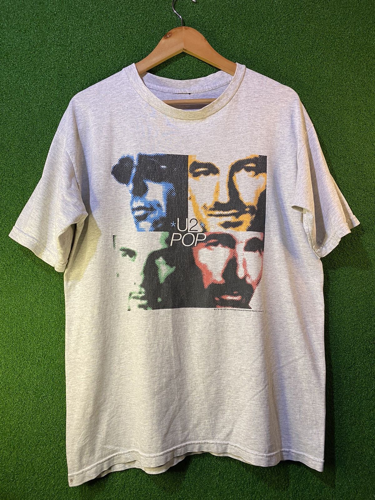 image of Band Tees x Tour Tee Vintage 90's U2 Tour Popmart Bandtees in Grey, Men's (Size Medium)