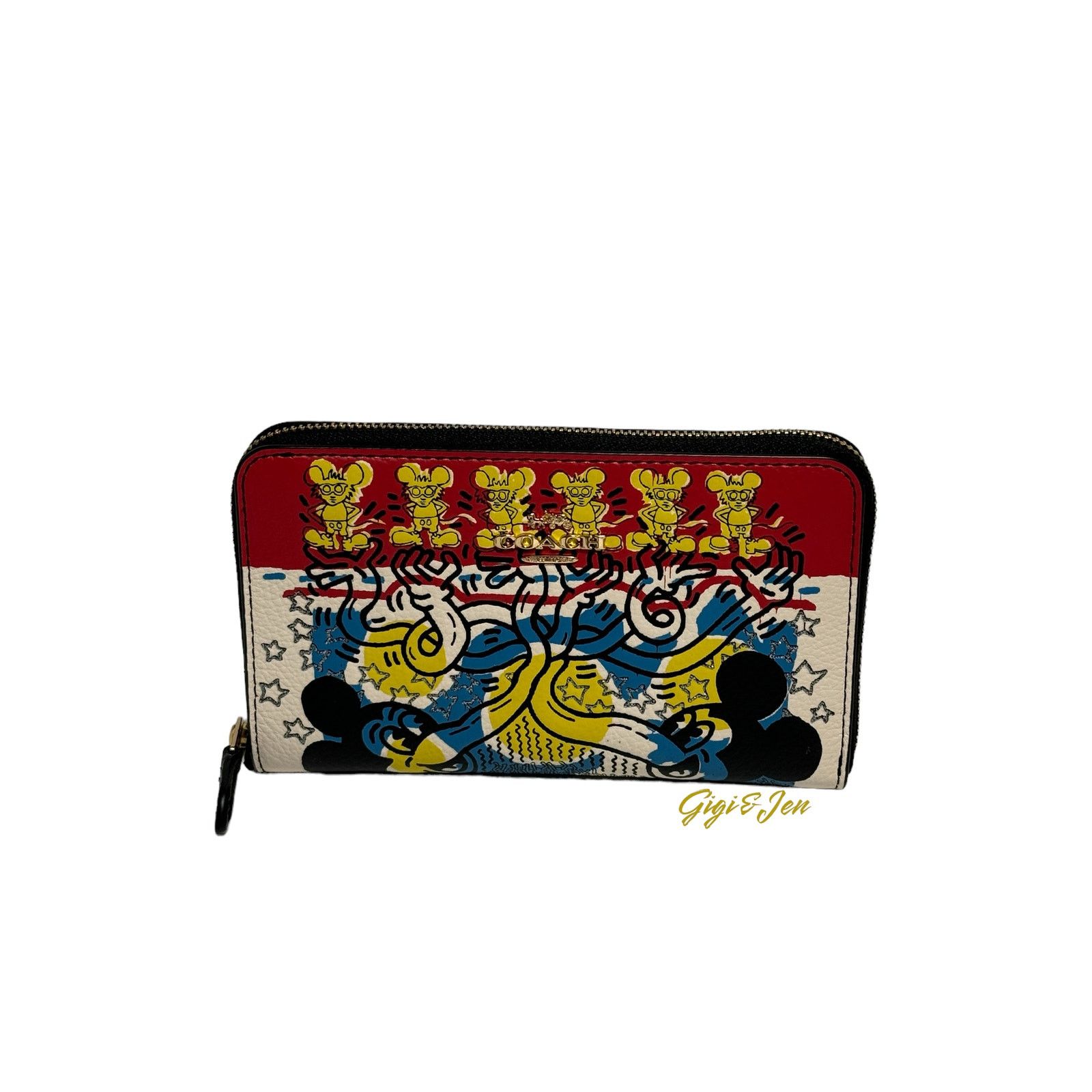 Coach Coach Disney Mickey Mouse X Keith Haring Id Zip Wallet Size ONE SIZE - 8 Thumbnail