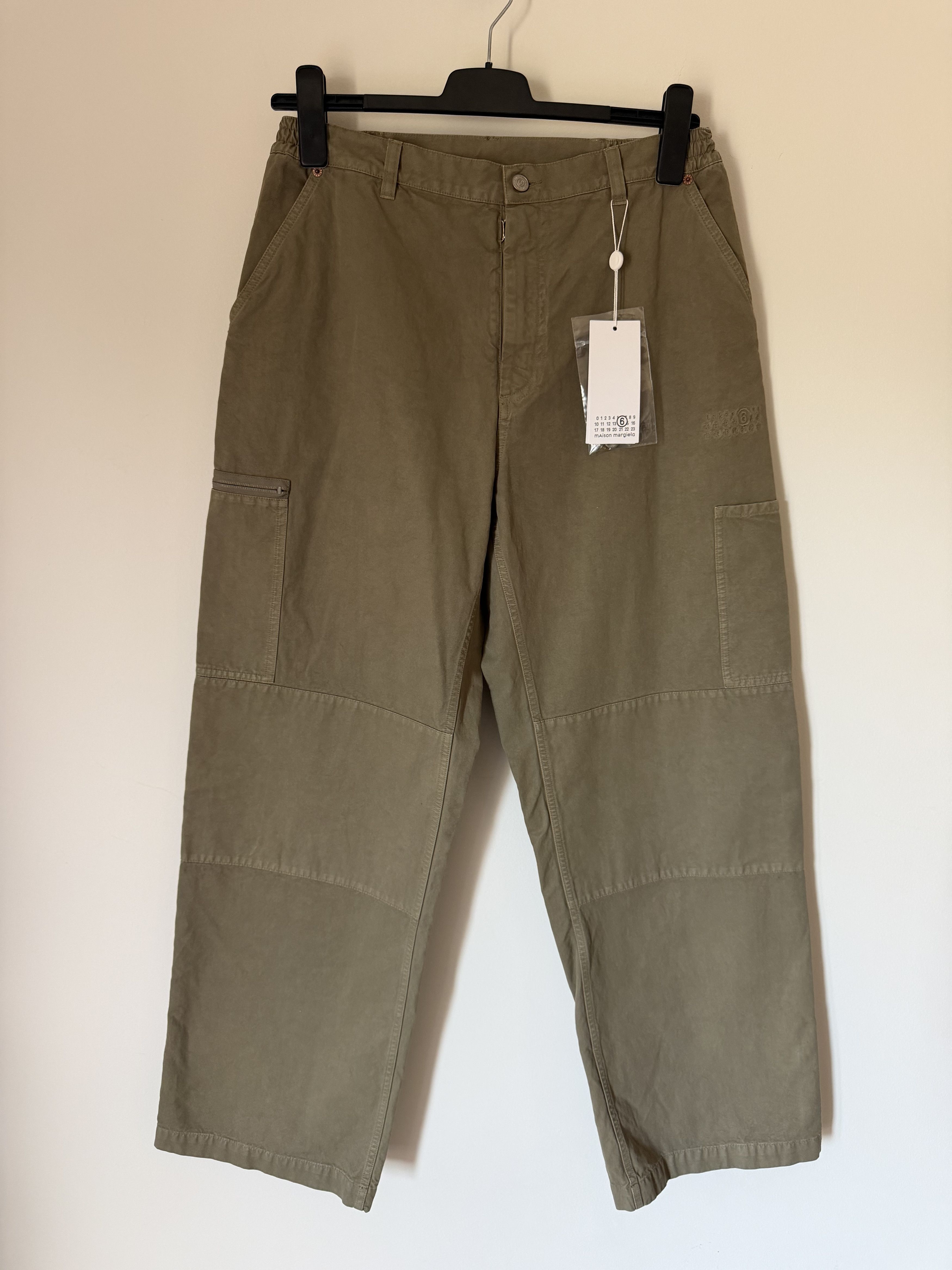 MM6 MM6 Maison Margiela Double Knee Cargo Pants in Khaki Green Size US 34 / EU 50 - 1 Thumbnail