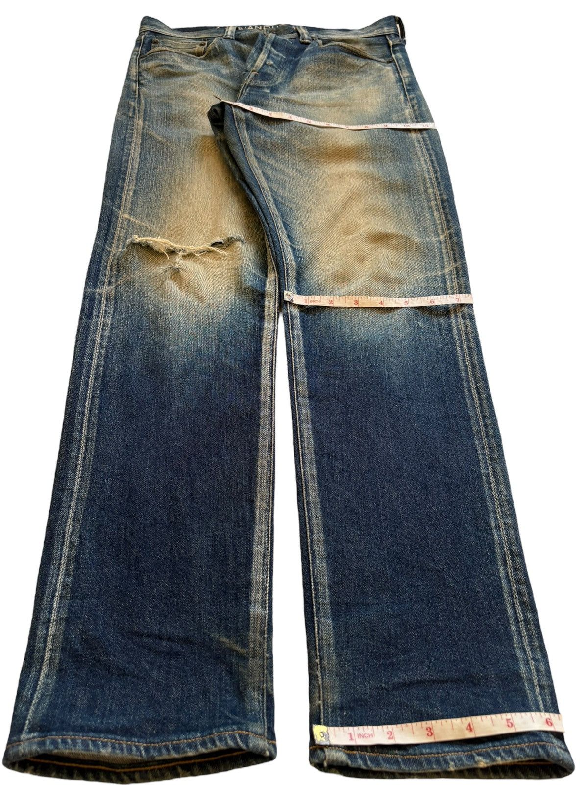 Vanquish Vintage Vanquish Ryo Ishikawa Selvedge Rusty Wash Rip Jeans Size US 32 / EU 48 - 14 Thumbnail