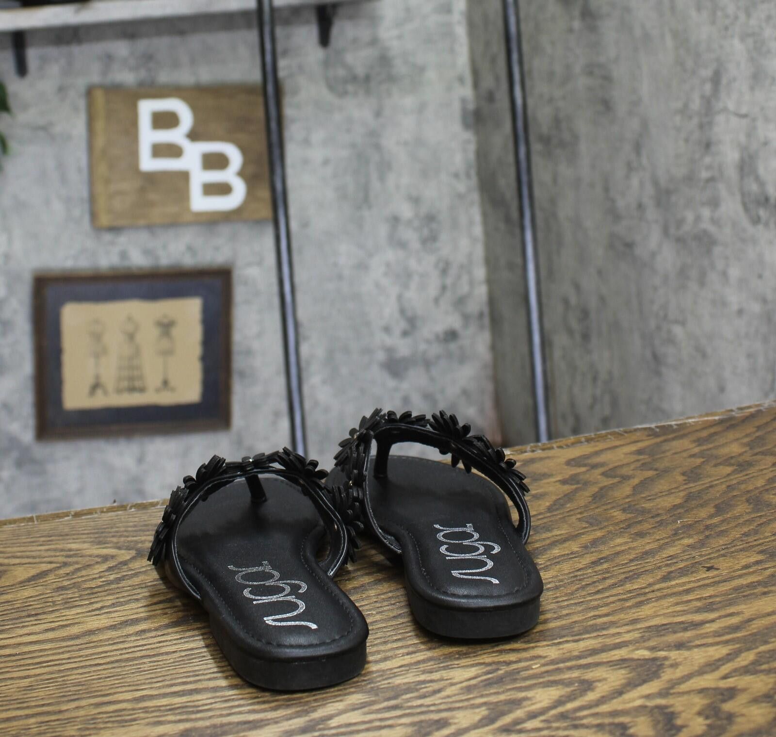 Sugar Nwt Sugar Flops With Embellished Floral Design Black 9m Size US 9 / IT 39 - 4 Thumbnail