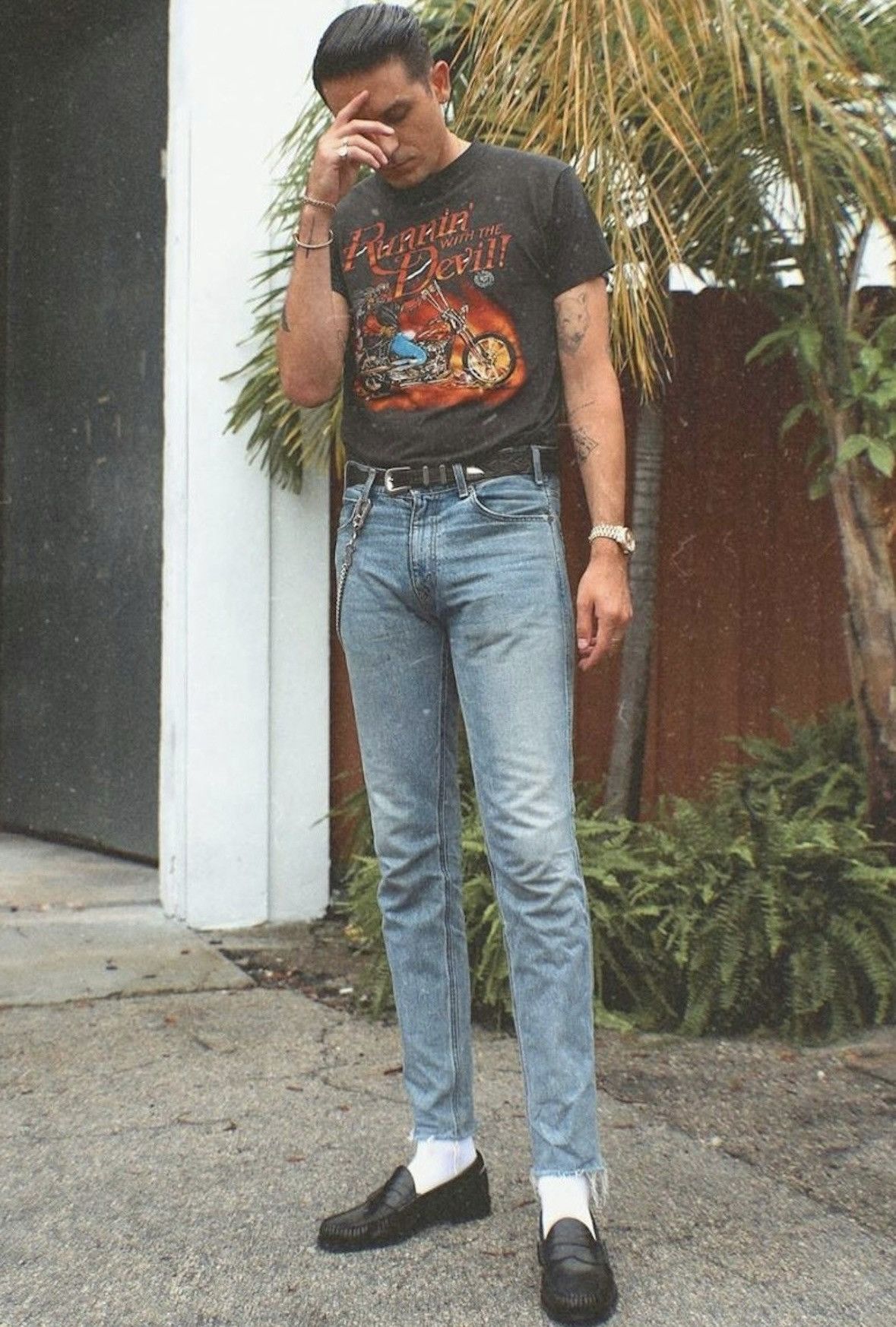 image of Saint Laurent Paris Denim Jeans in Blue, Men's (Size 32)