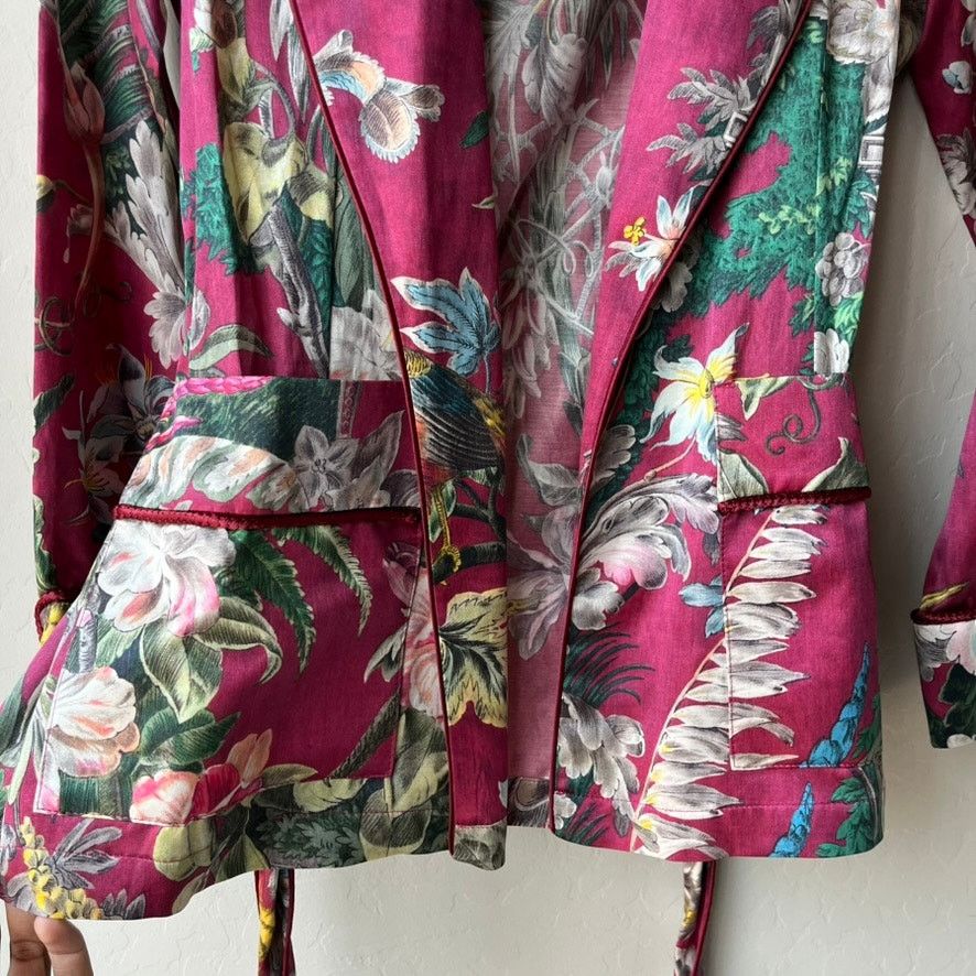 F.R.S F.R.S For Restless Sleepers Floral Silk Kimono Jacket Sz XS Size XS / US 0-2 / IT 36-38 - 4 Thumbnail