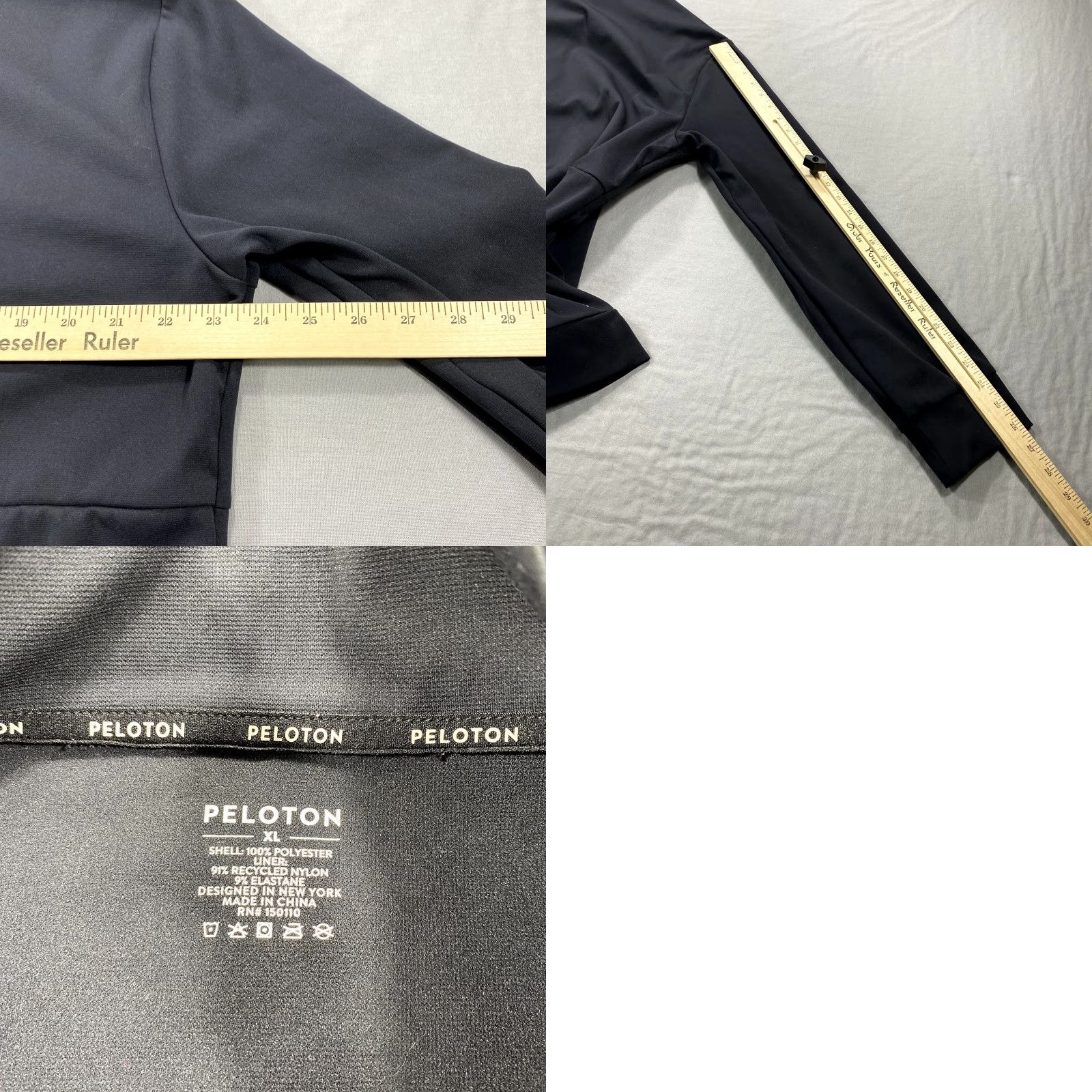 Vintage Peloton Jacket Mens Large Black Full Zip Pockets Gym Cycling Mock Neck Adult Size US L / EU 52-54 / 3 - 8 Thumbnail