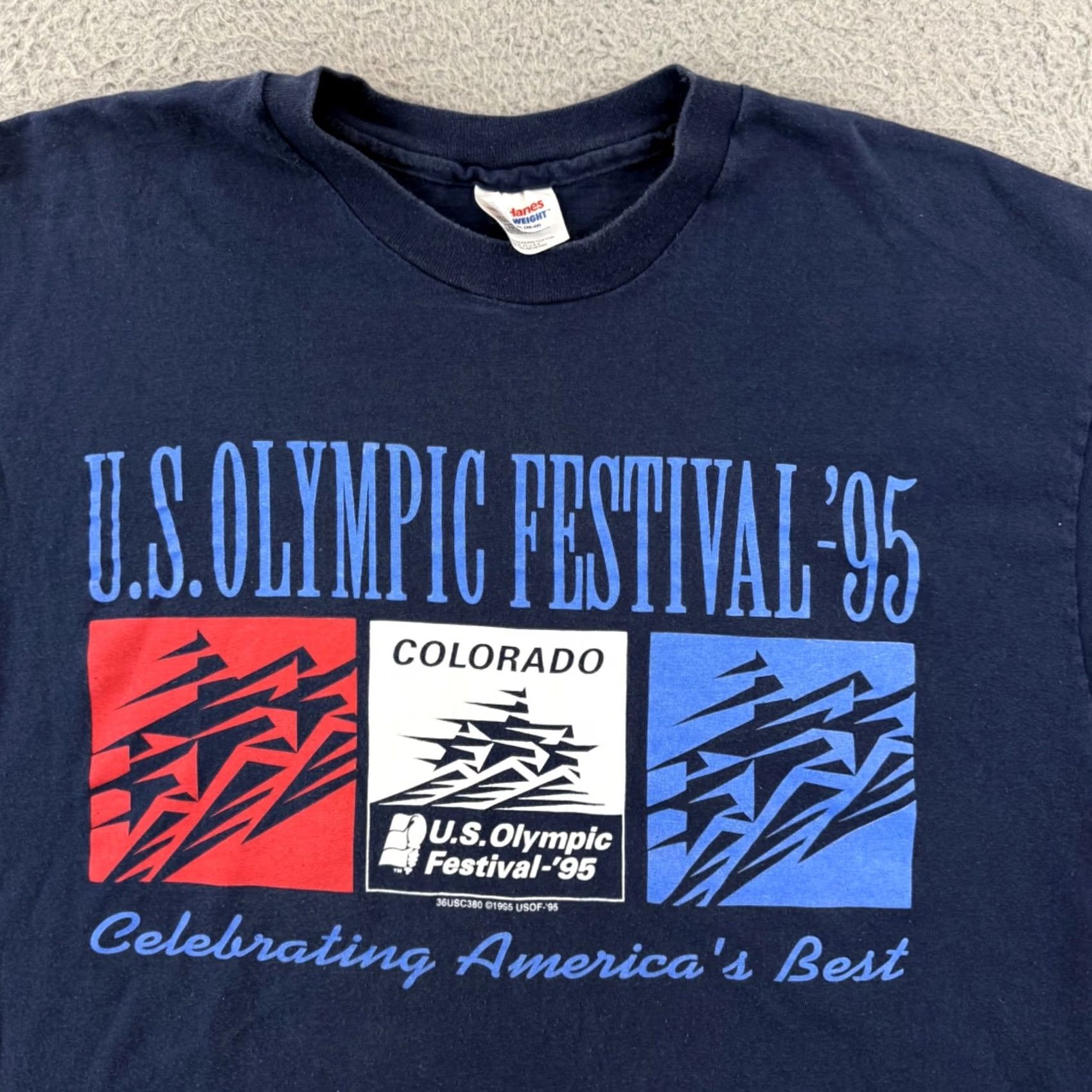 Hanes VINTAGE Hanes Shirt Mens XL Blue 90s USA Logo Graphic Print Short Sleeve Size US XL / EU 56 / 4 - 3 Thumbnail