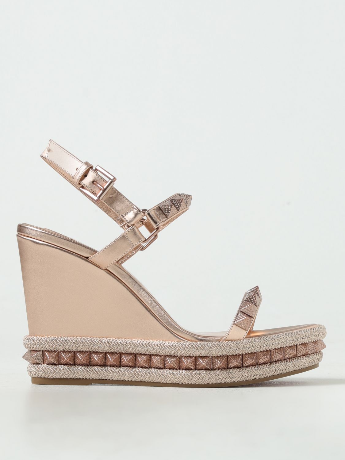 image of Christian Louboutin Wedge Shoes Woman Gold, Women's (Size 6)