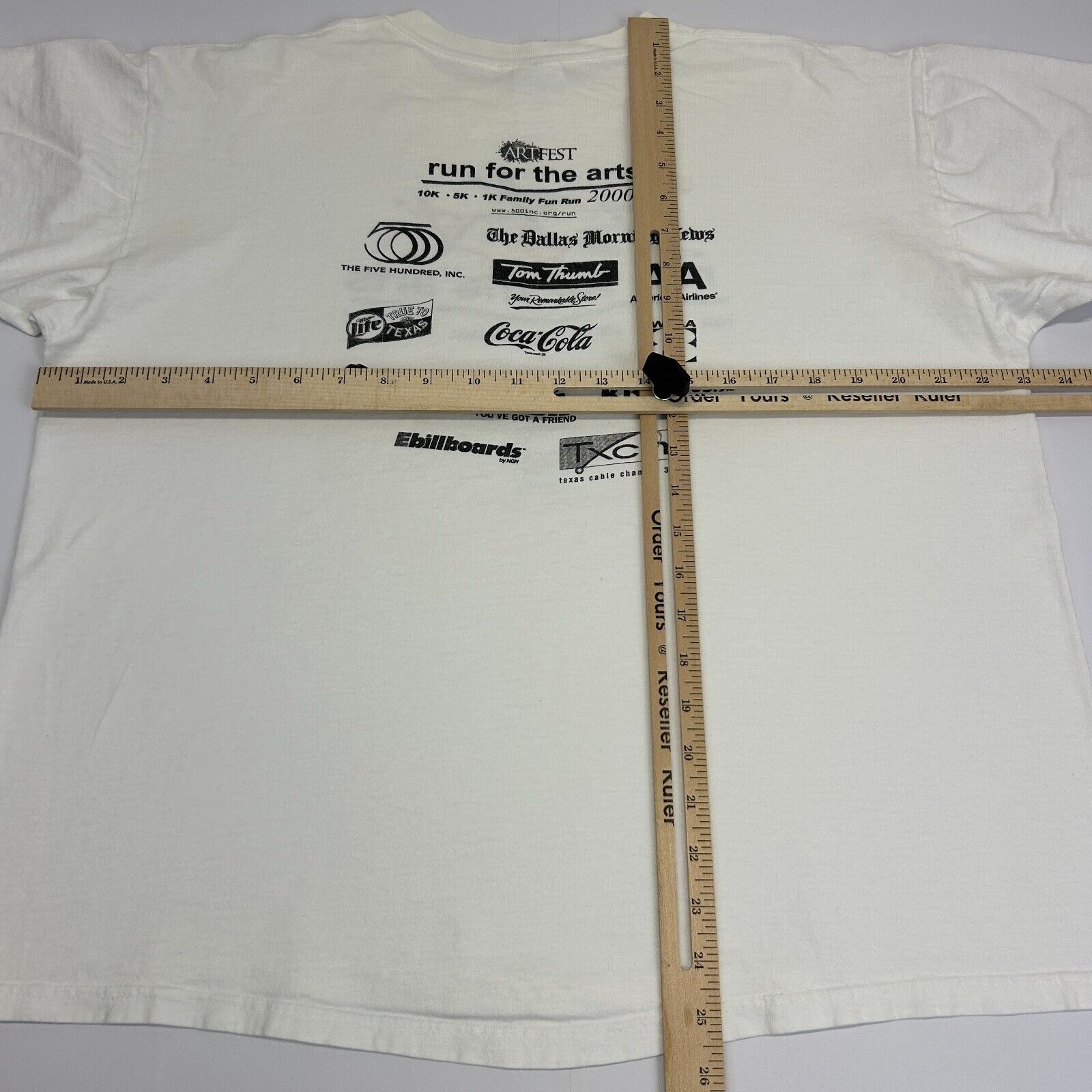 Fruit Of The Loom Vintage Run For The Arts T Shirt Dallas Texas Runner X-Large Size US XL / EU 56 / 4 - 12 Thumbnail