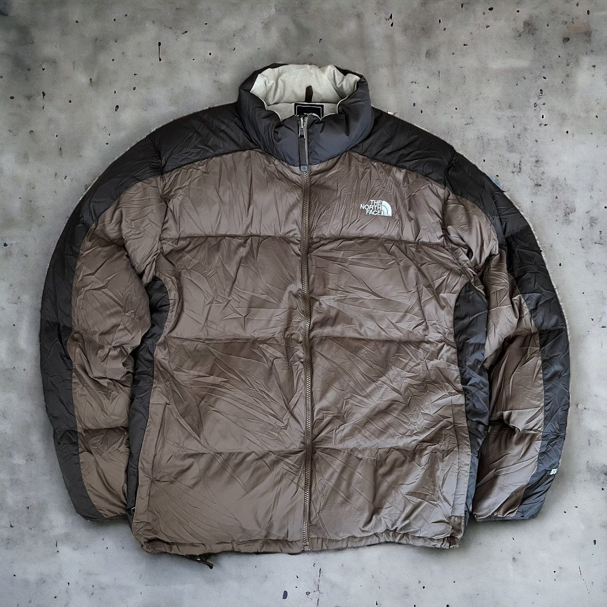 image of The North Face Mocha Brown 550 Puffer in Chocolate Brown, Men's (Size 2XL)