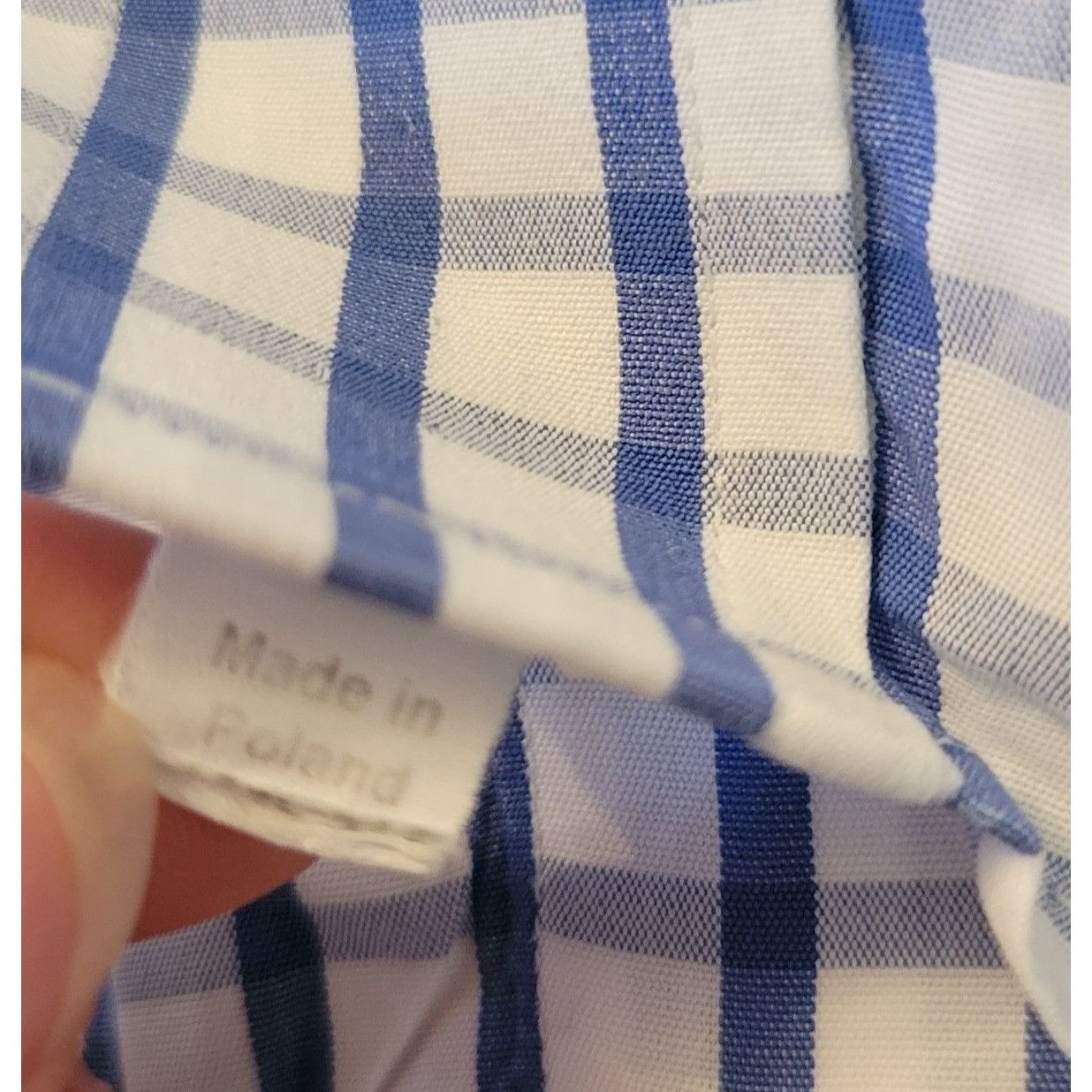 Ledbury Ledbury Blue White Check Long Sleeve Button Up Shirt 16.5/36 Size US L / EU 52-54 / 3 - 6 Thumbnail