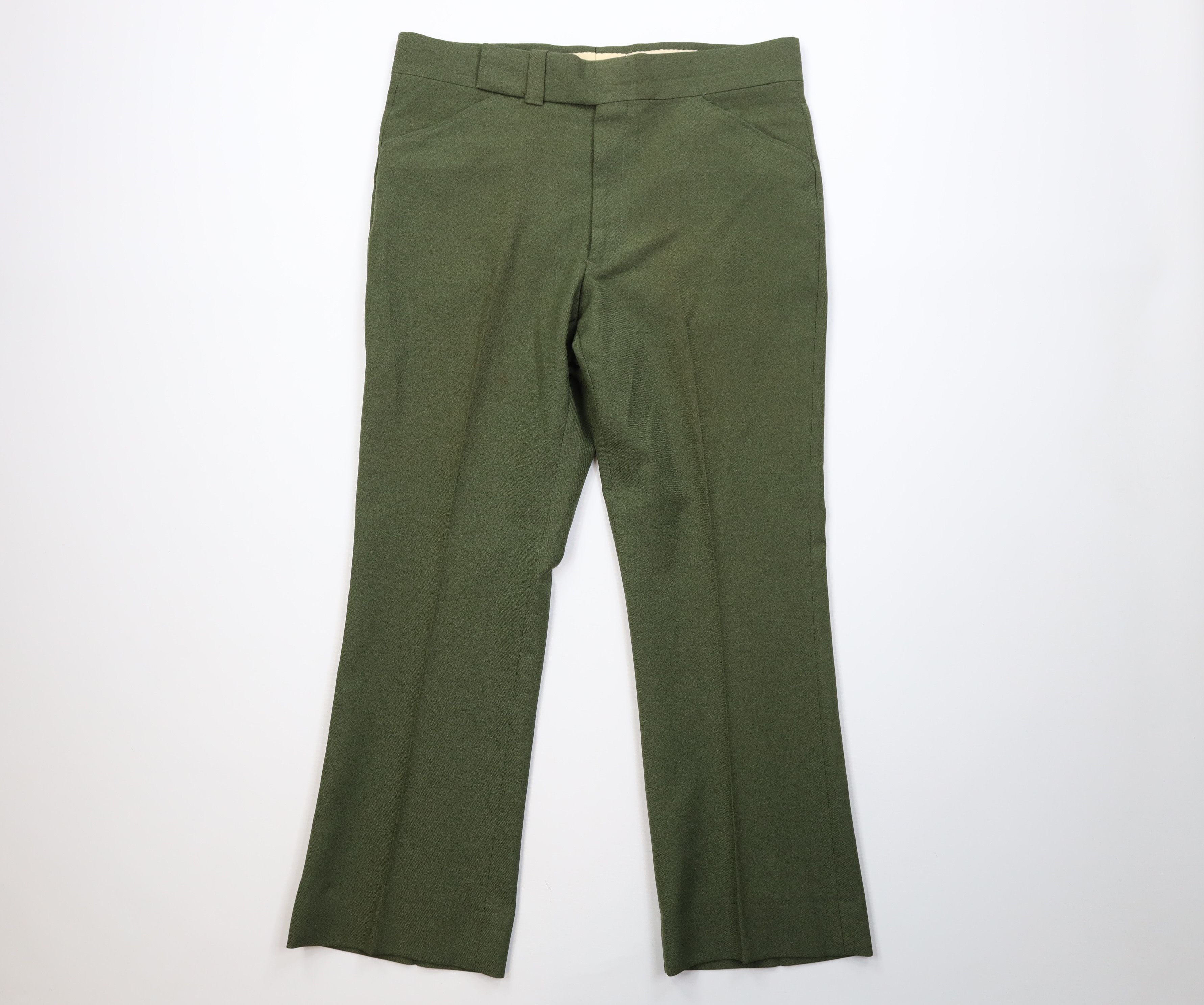 Vintage Vintage 70s Streetwear Wide Leg Chino Pants Avocado USA Size US 36 / EU 52 - 1 Thumbnail