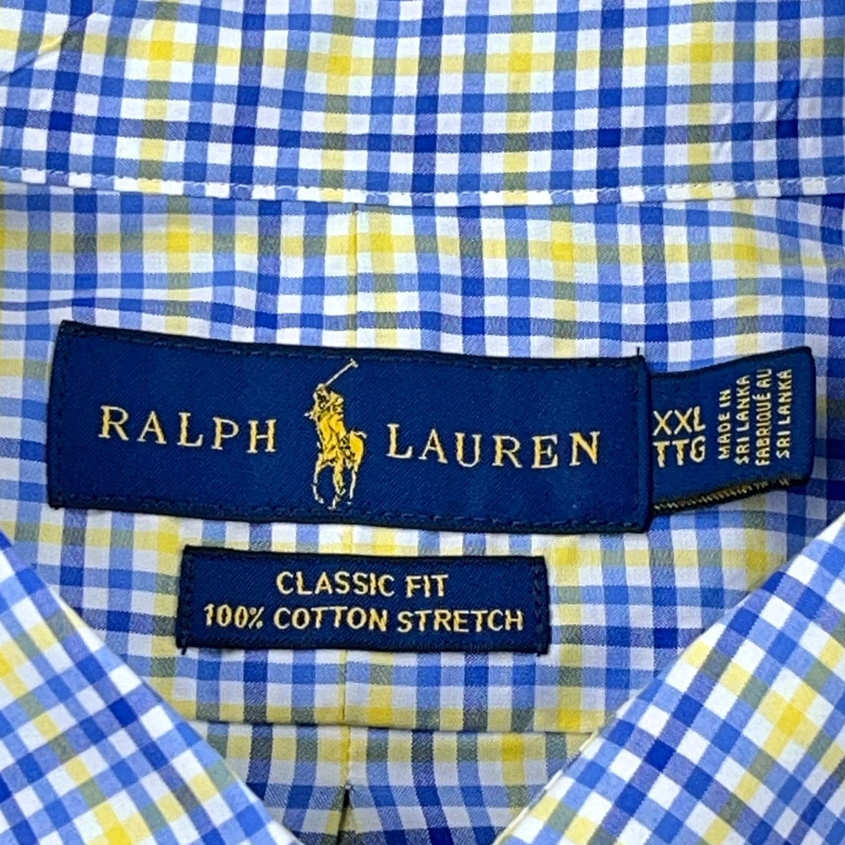 Ralph Lauren Ralph Lauren Button-Up Shirt Men 2XL Blue Yellow Plaid Stretch Cotton Long Sleeve Classic Size US XXL / EU 58 / 5 - 3 Thumbnail