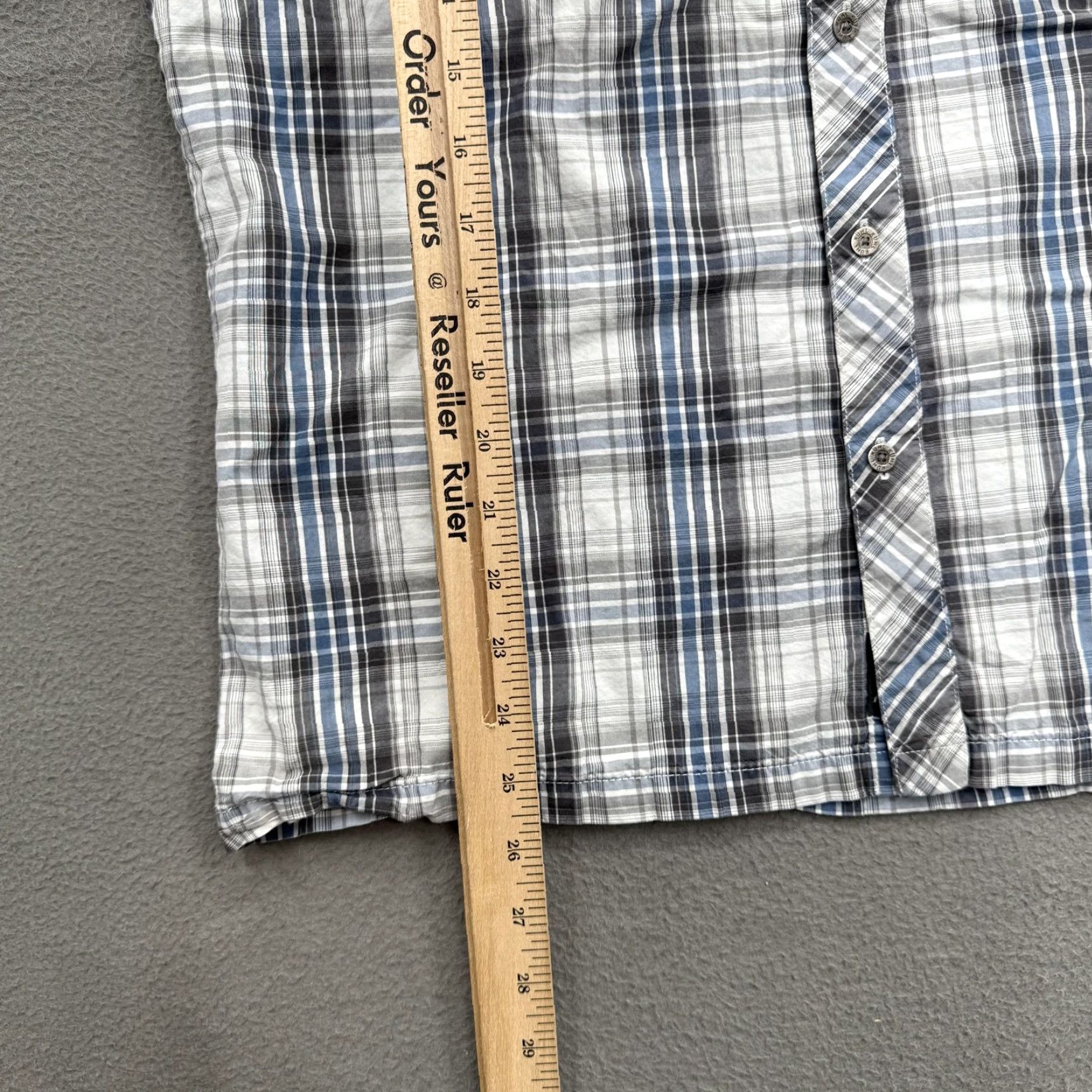 Vintage KUHL Shirt Mens M Gray Blue Plaid Short Sleeve Button Front Western Outdoor Size US M / EU 48-50 / 2 - 5 Thumbnail