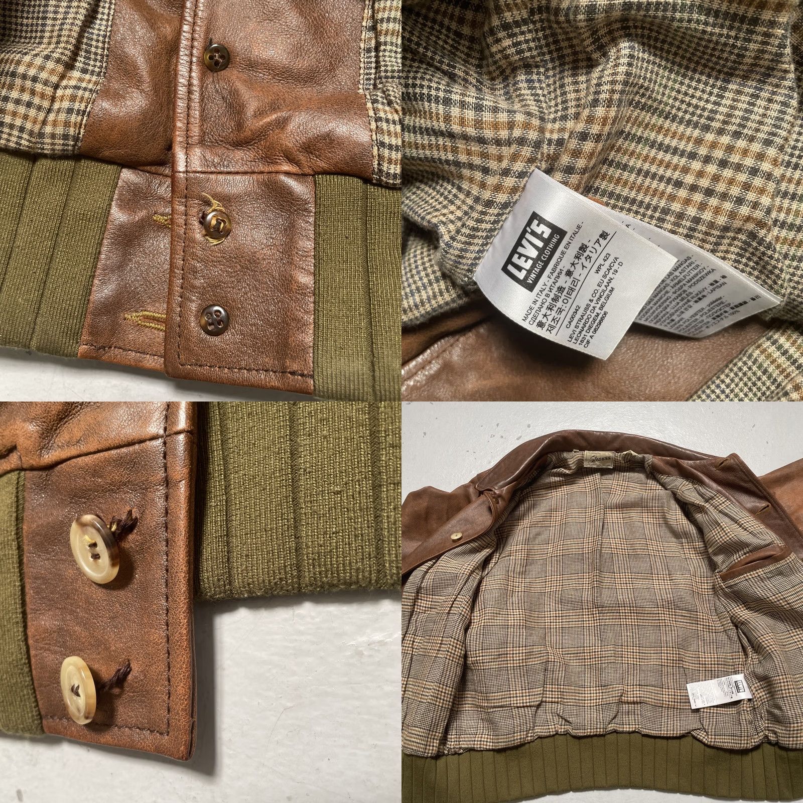 Levi's Vintage Levis Big E Sheepskin Leather Bomber Jacket Made Italy L LVC Style Size US L / EU 52-54 / 3 - 10 Thumbnail