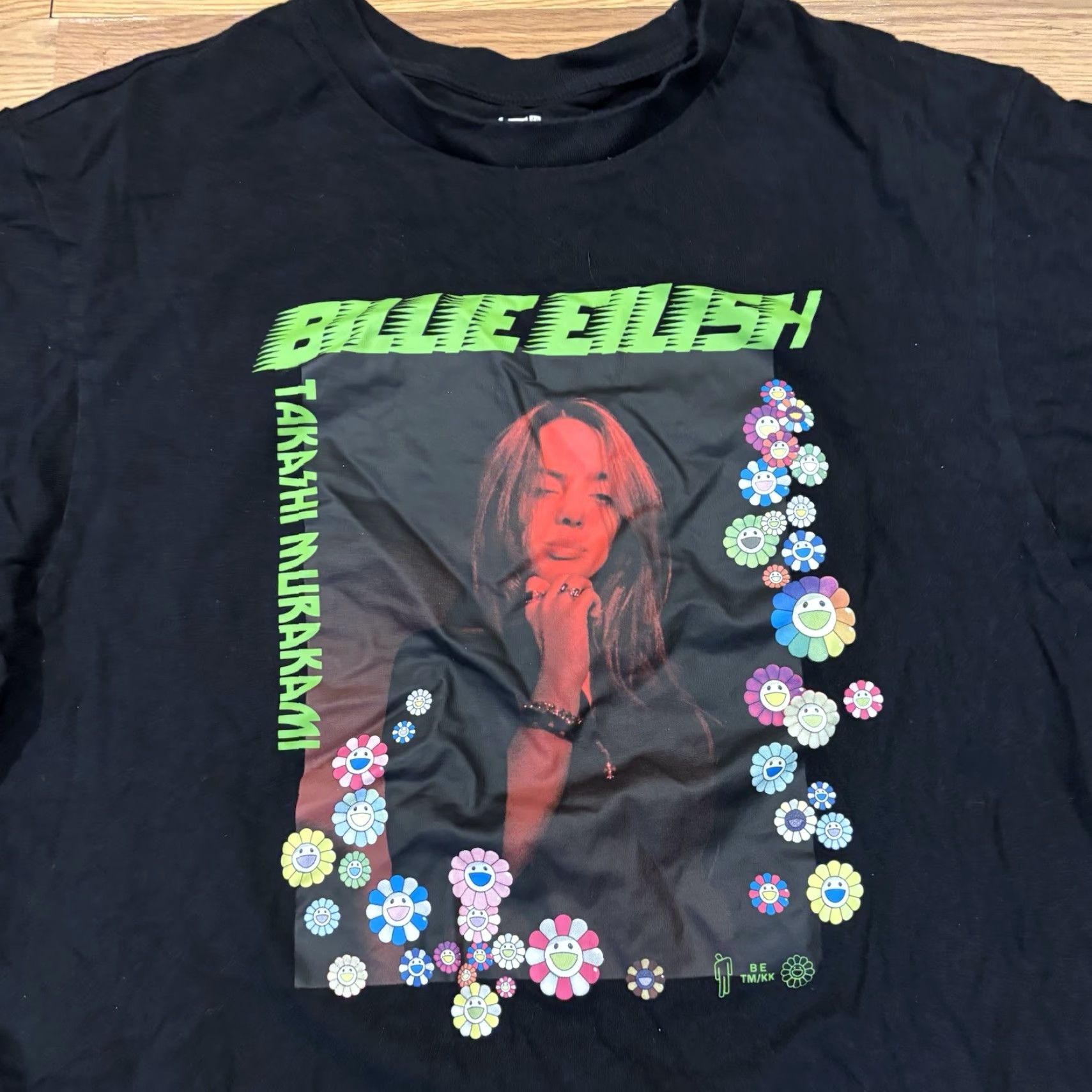 Uniqlo Billie Eilish Takashi Murakami T-Shirt Graphic Tee Y2K Floral Men’s Large Uniqlo Crew Neck Short Sleeve Multicolor Cotton Blend Graphic Print Mens Tee Size US L / EU 52-54 / 3 - 2 Thumbnail