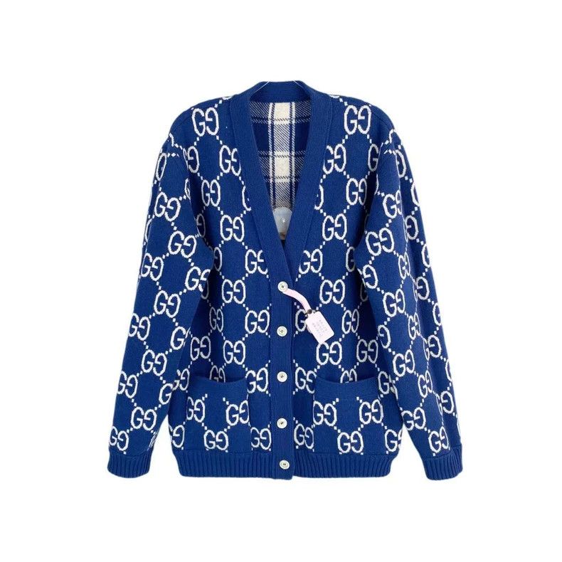 Gucci Gucci Wool double-sided logo full printed cardigan coat Size M / US 6-8 / IT 42-44 - 1 Thumbnail