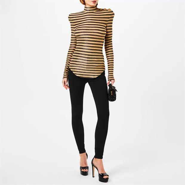 Balmain o1g2r1mq0924 T-Shirts in Khaki & Noir Size M / US 6-8 / IT 42-44 - 4 Thumbnail