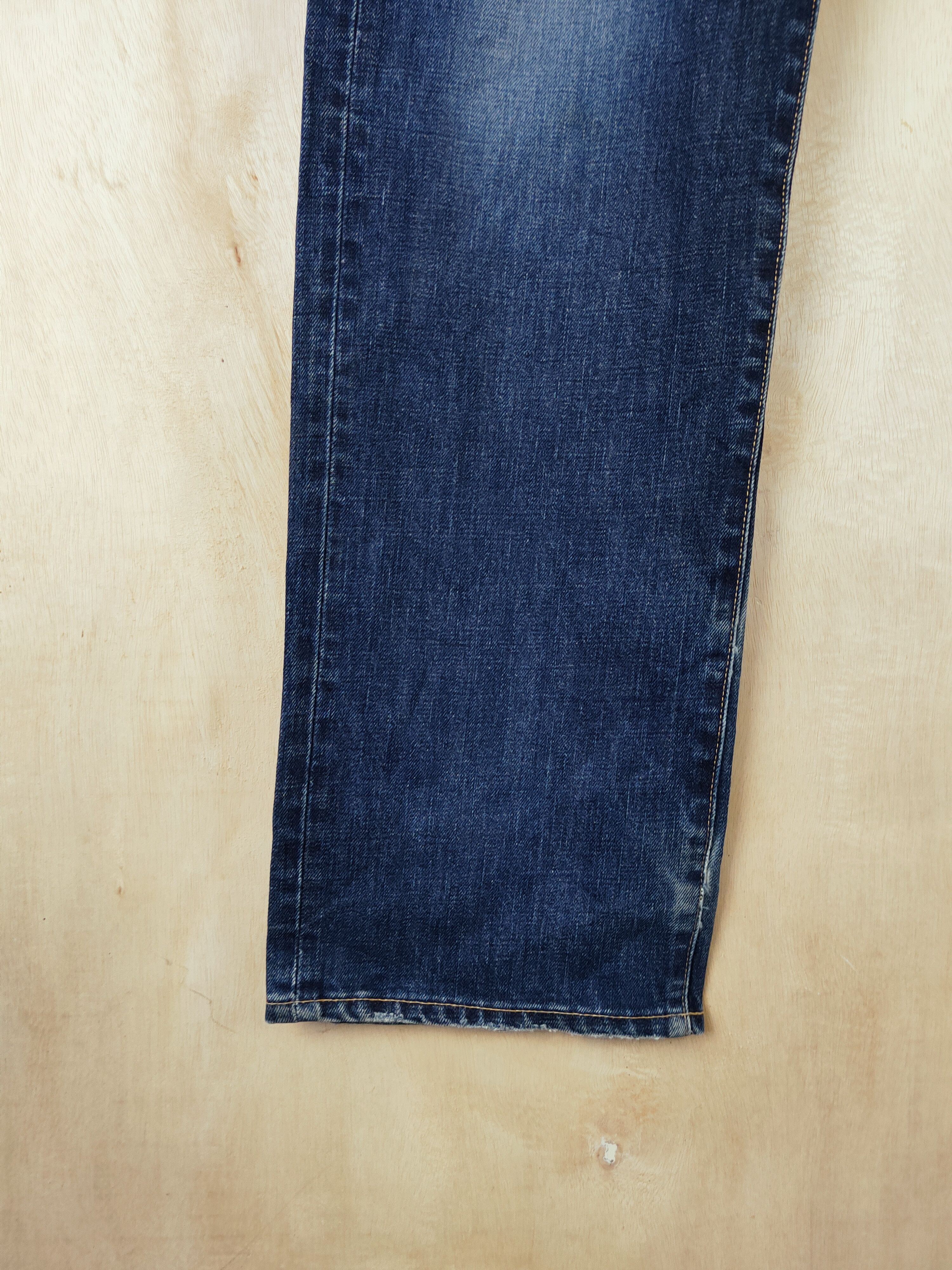 Japanese Brand Uniqlo Dark Blue Distressed Ripped Jeans #S2656 Size US 35 - 4 Thumbnail