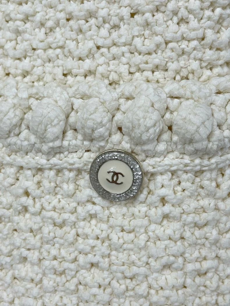 Chanel Chanel White knitted vest jacket Size XXS / US 00 / IT 34 - 3 Thumbnail
